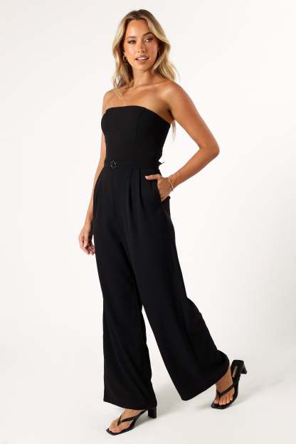 Hansen Strapless Jumpsuit - Black-Sunny Prom