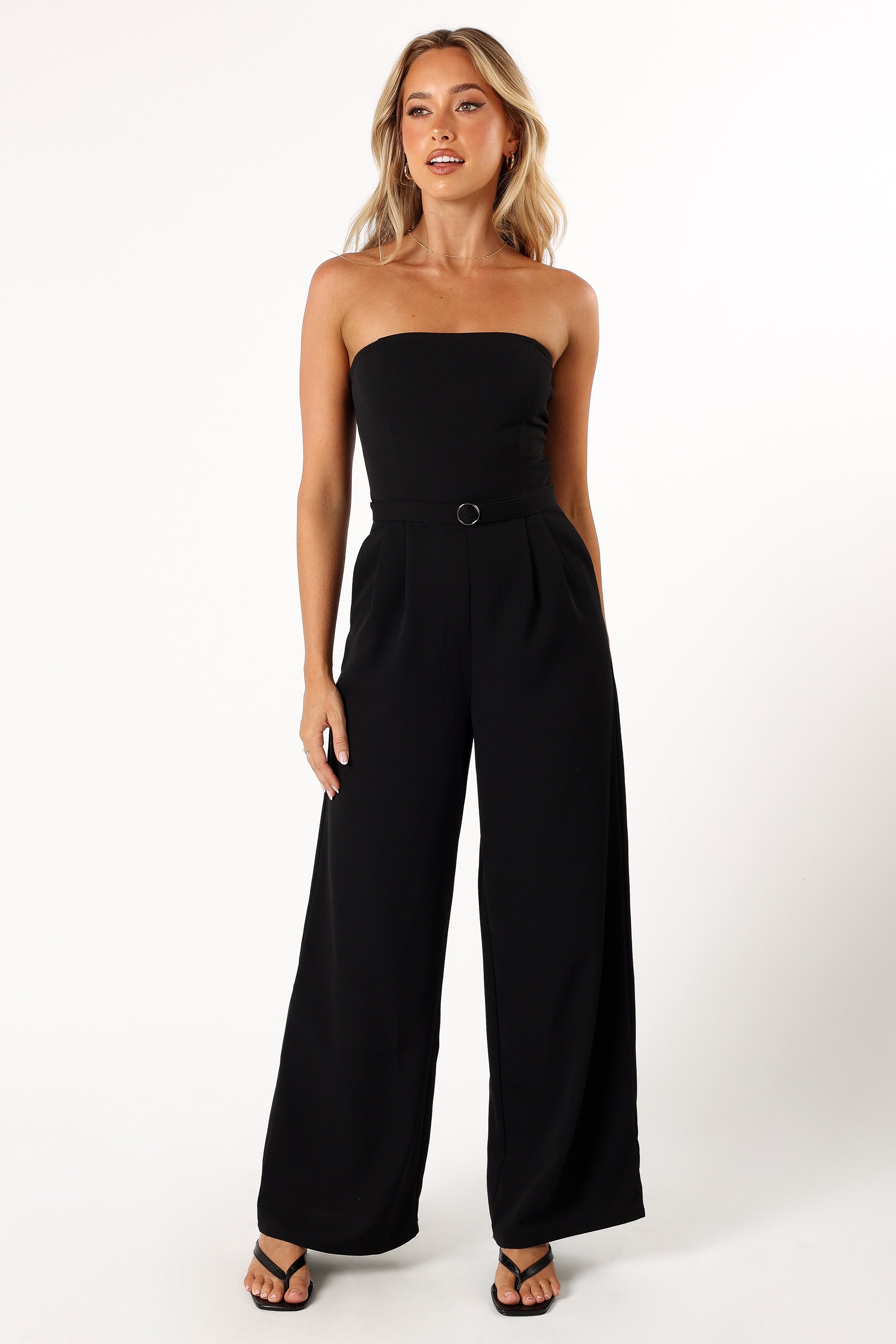 Hansen Strapless Jumpsuit - Black-Sunny Prom