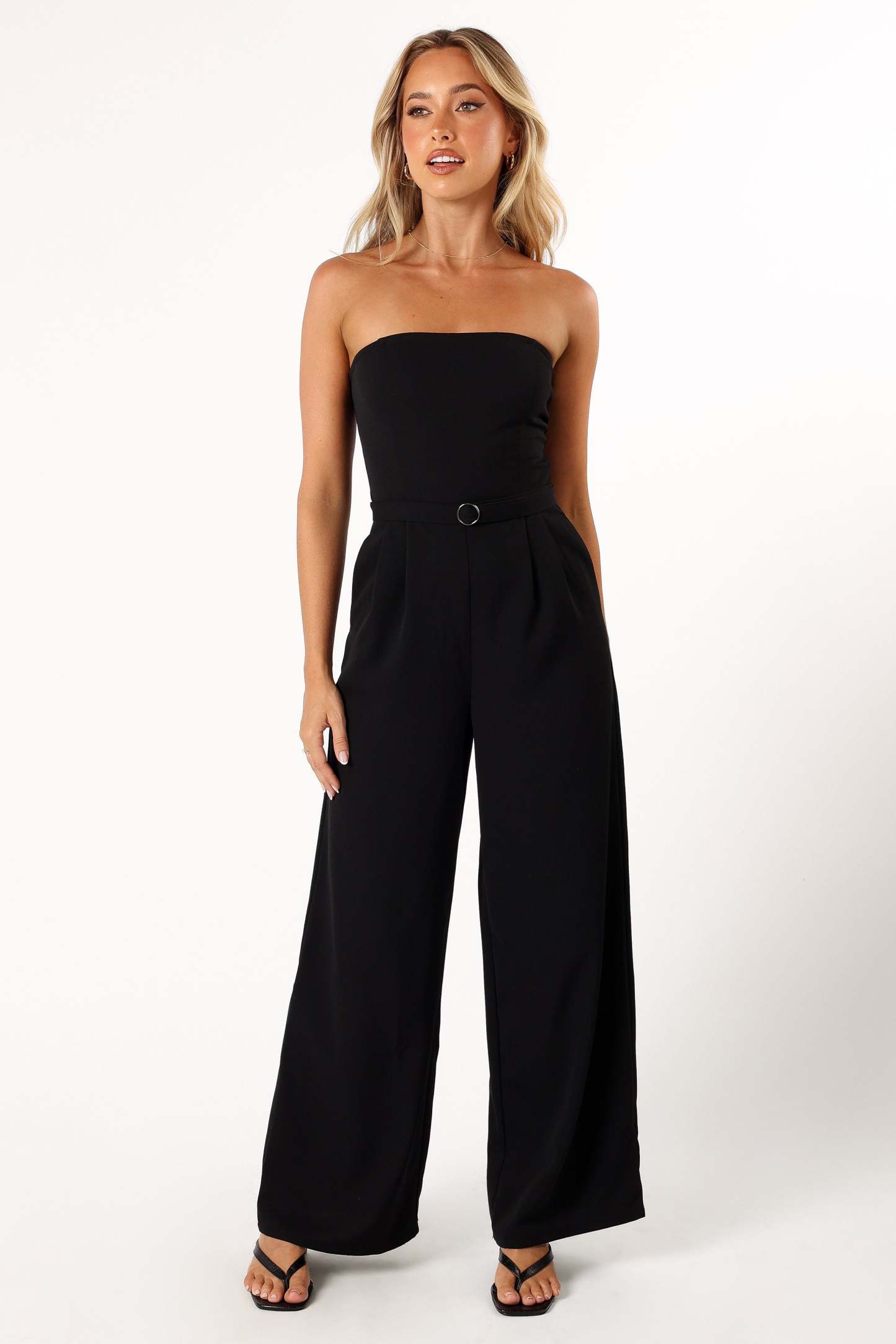 Hansen Strapless Jumpsuit - Black-Sunny Prom