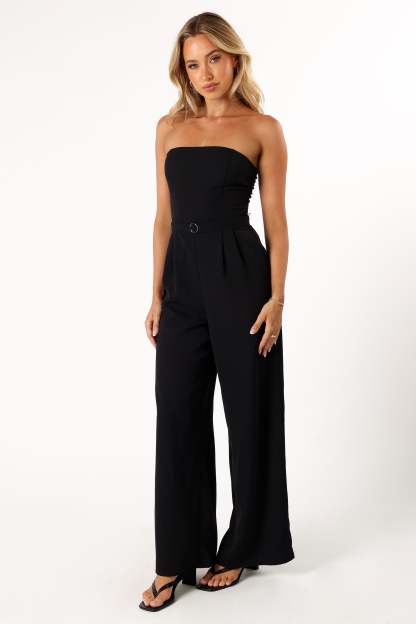 Hansen Strapless Jumpsuit - Black-Sunny Prom