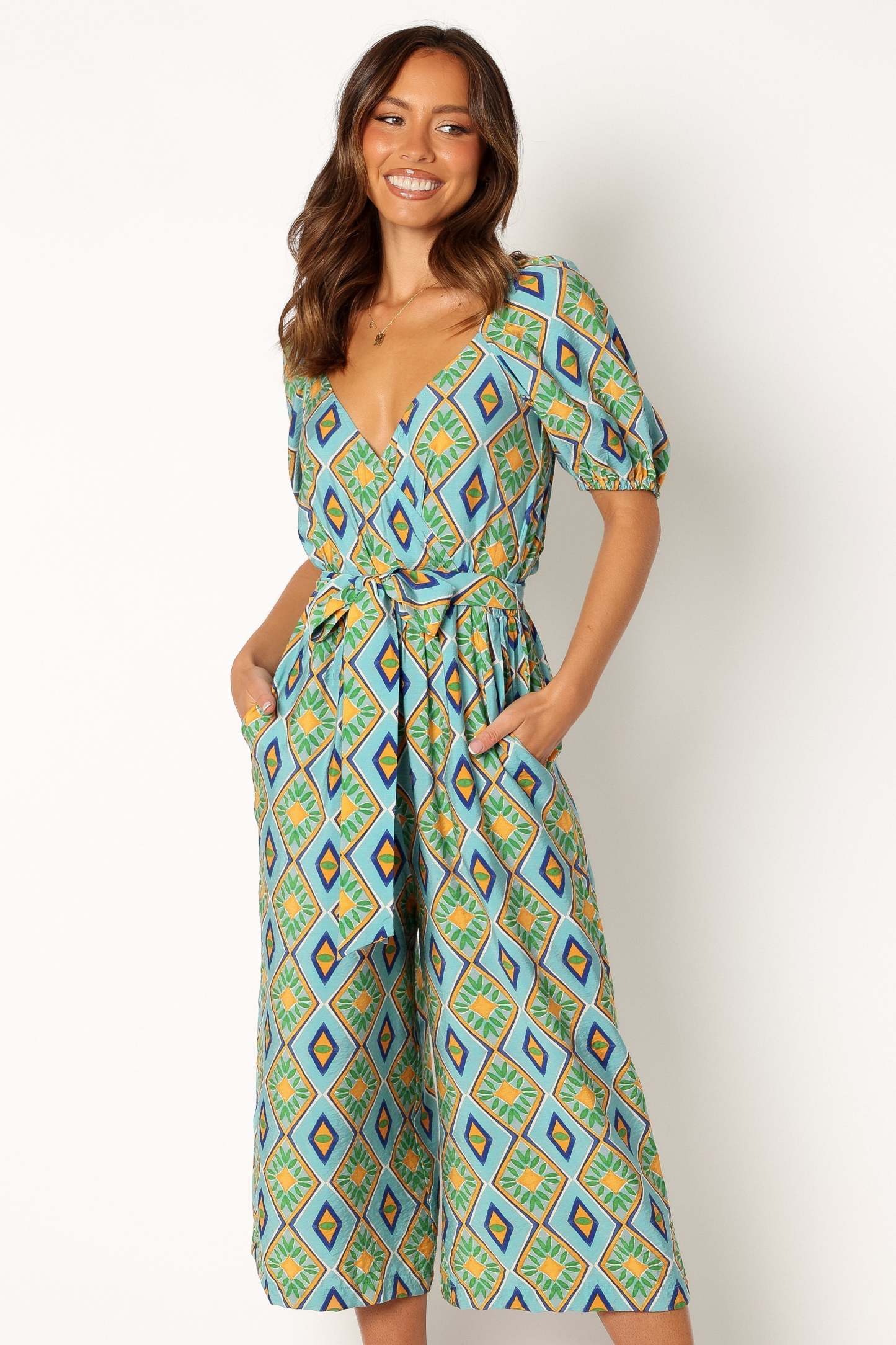 Hermione Wide Leg Jumpsuit - Blue-Sunny Prom