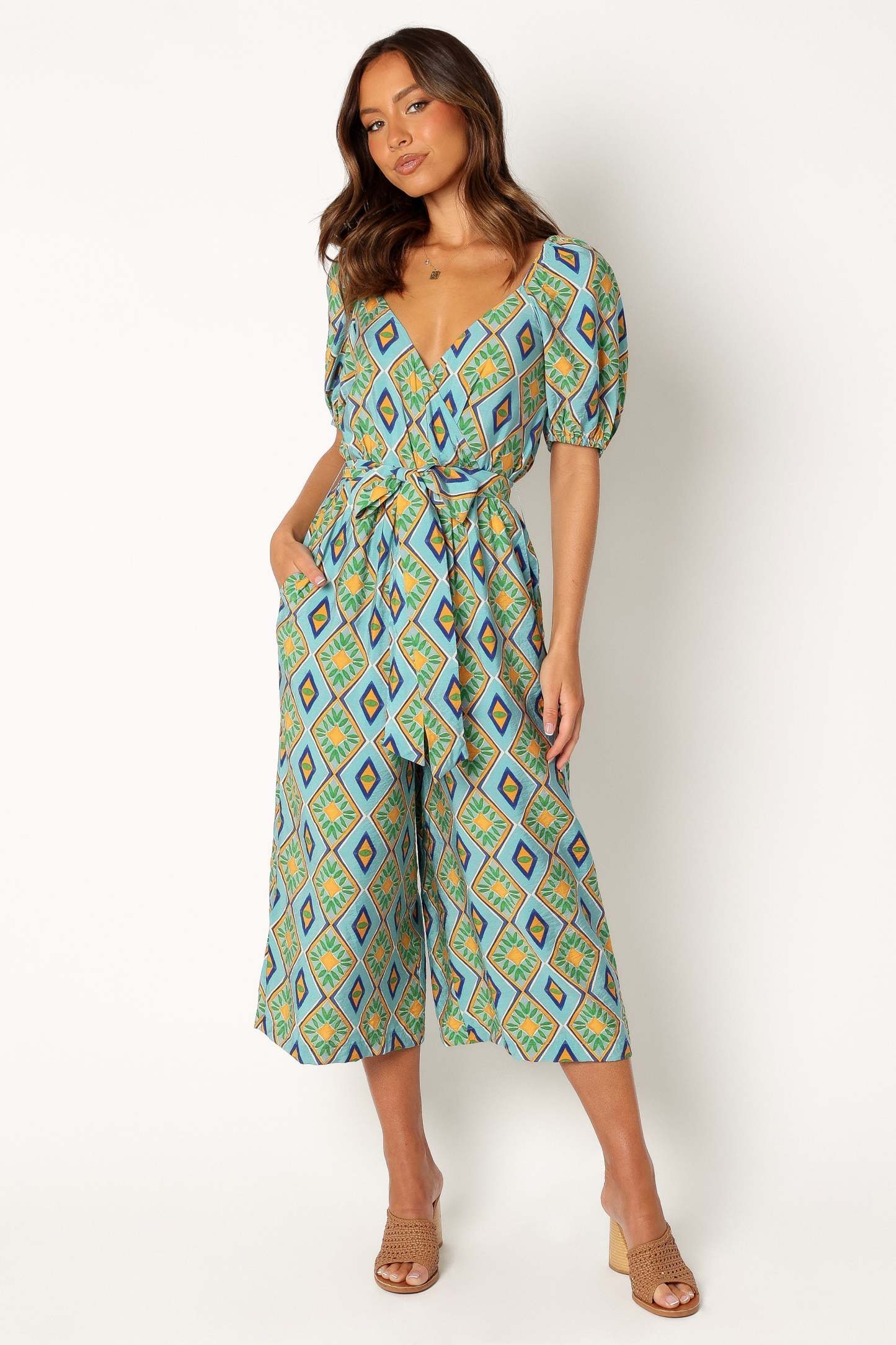 Hermione Wide Leg Jumpsuit - Blue-Sunny Prom