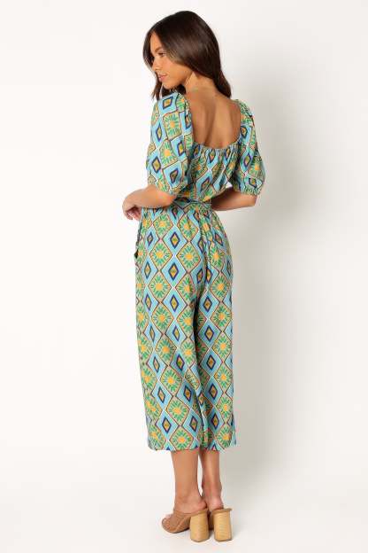 Hermione Wide Leg Jumpsuit - Blue-Sunny Prom