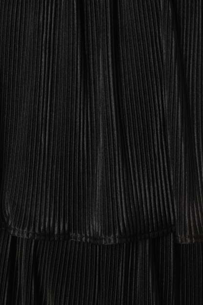 Jillian Plisse Jumpsuit - Black-Sunny Prom