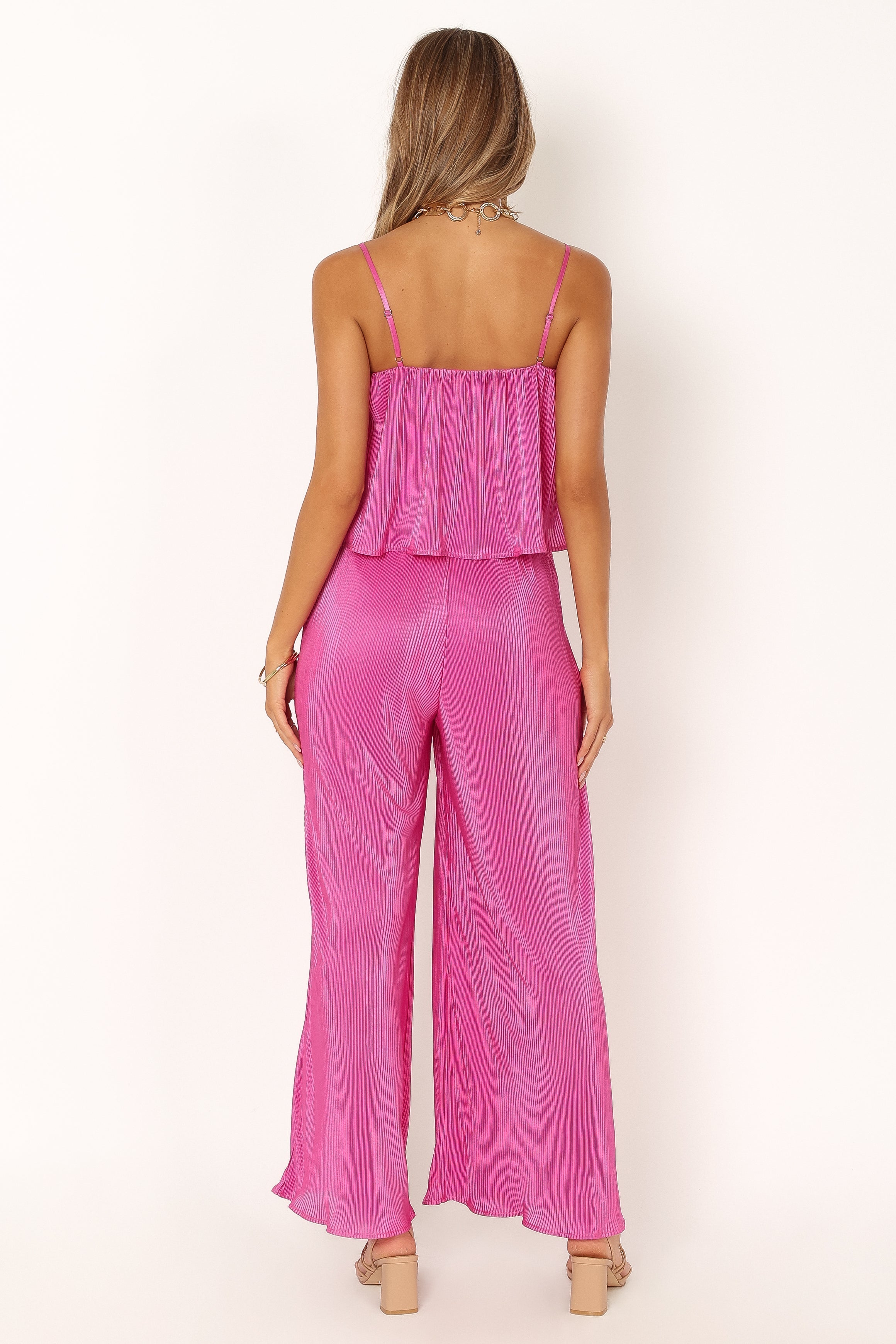 Jillian Plisse Jumpsuit - Orchid-Sunny Prom