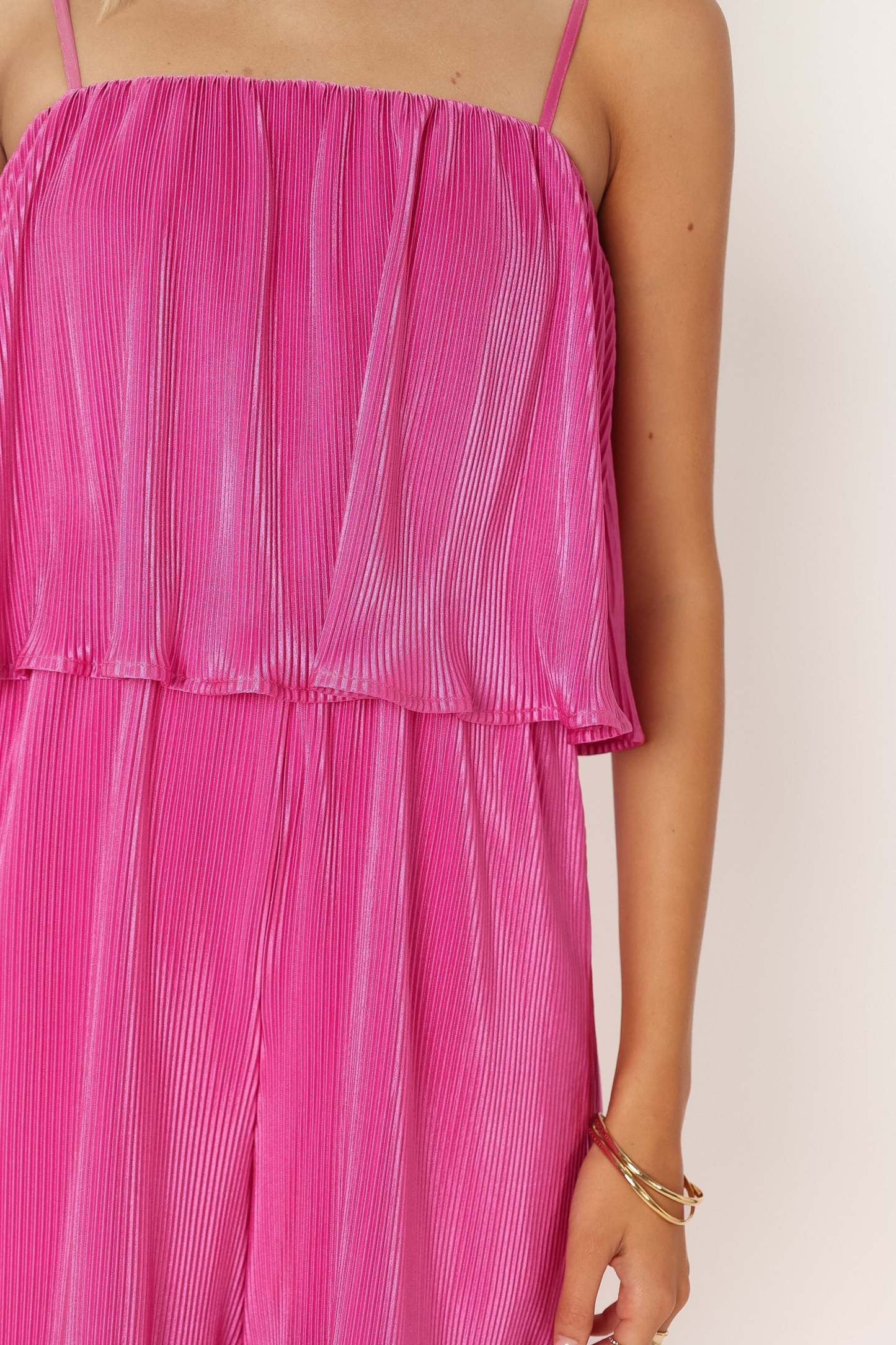Jillian Plisse Jumpsuit - Orchid-Sunny Prom