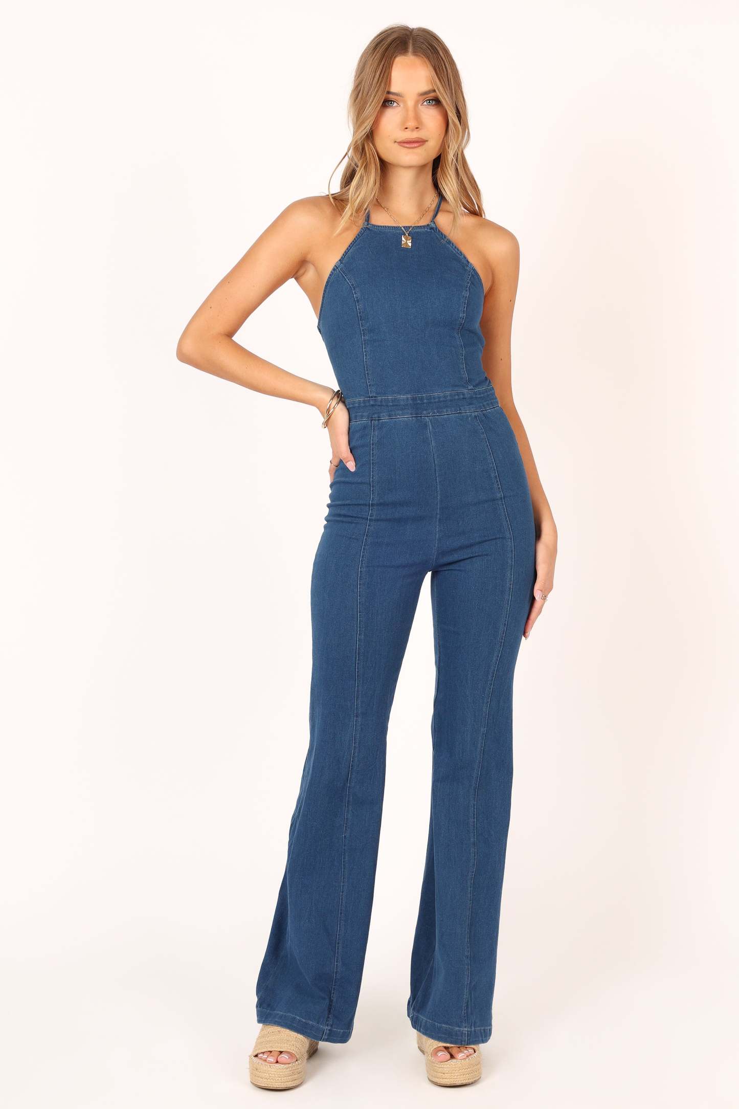 Kayla Denim Jumpsuit - Medium Indigo-Sunny Prom