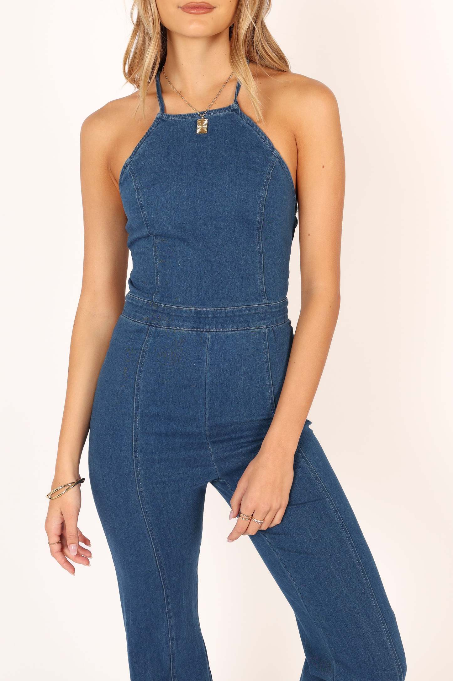 Kayla Denim Jumpsuit - Medium Indigo-Sunny Prom