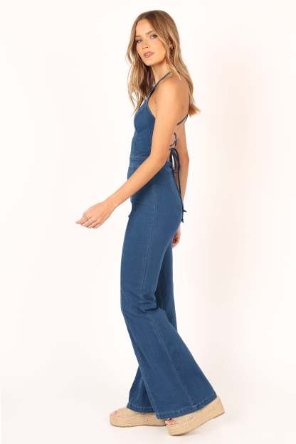 Kayla Denim Jumpsuit - Medium Indigo-Sunny Prom