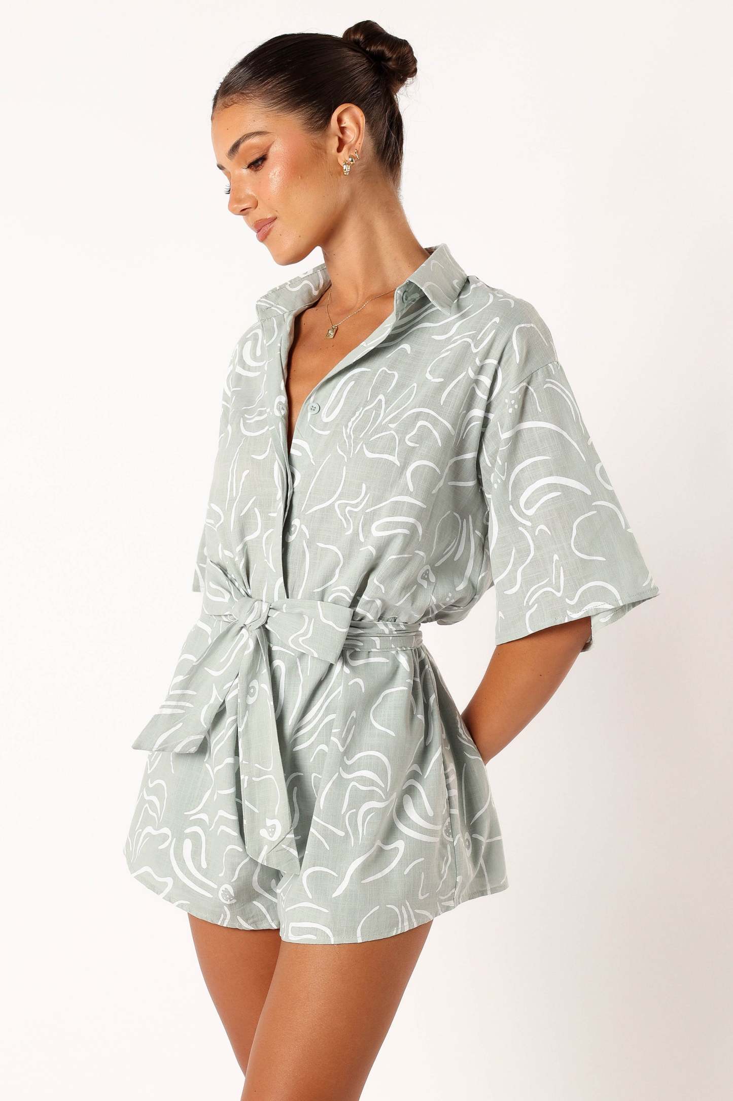 Kellie Romper - Sage-Sunny Prom