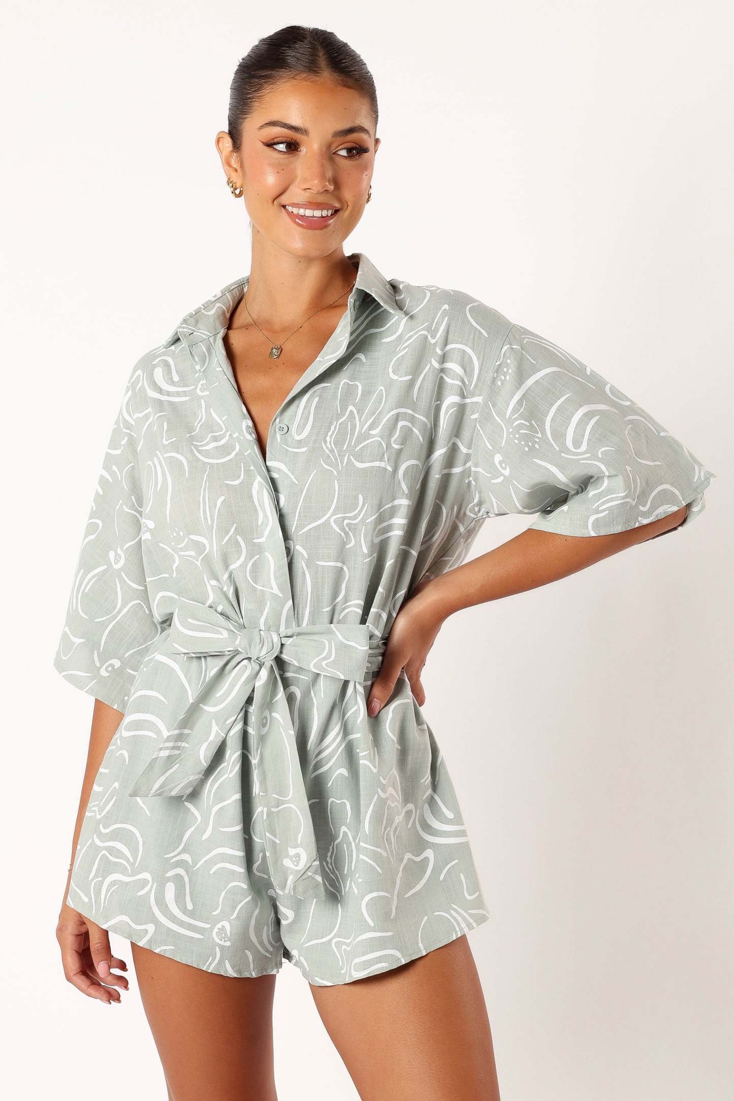 Kellie Romper - Sage-Sunny Prom
