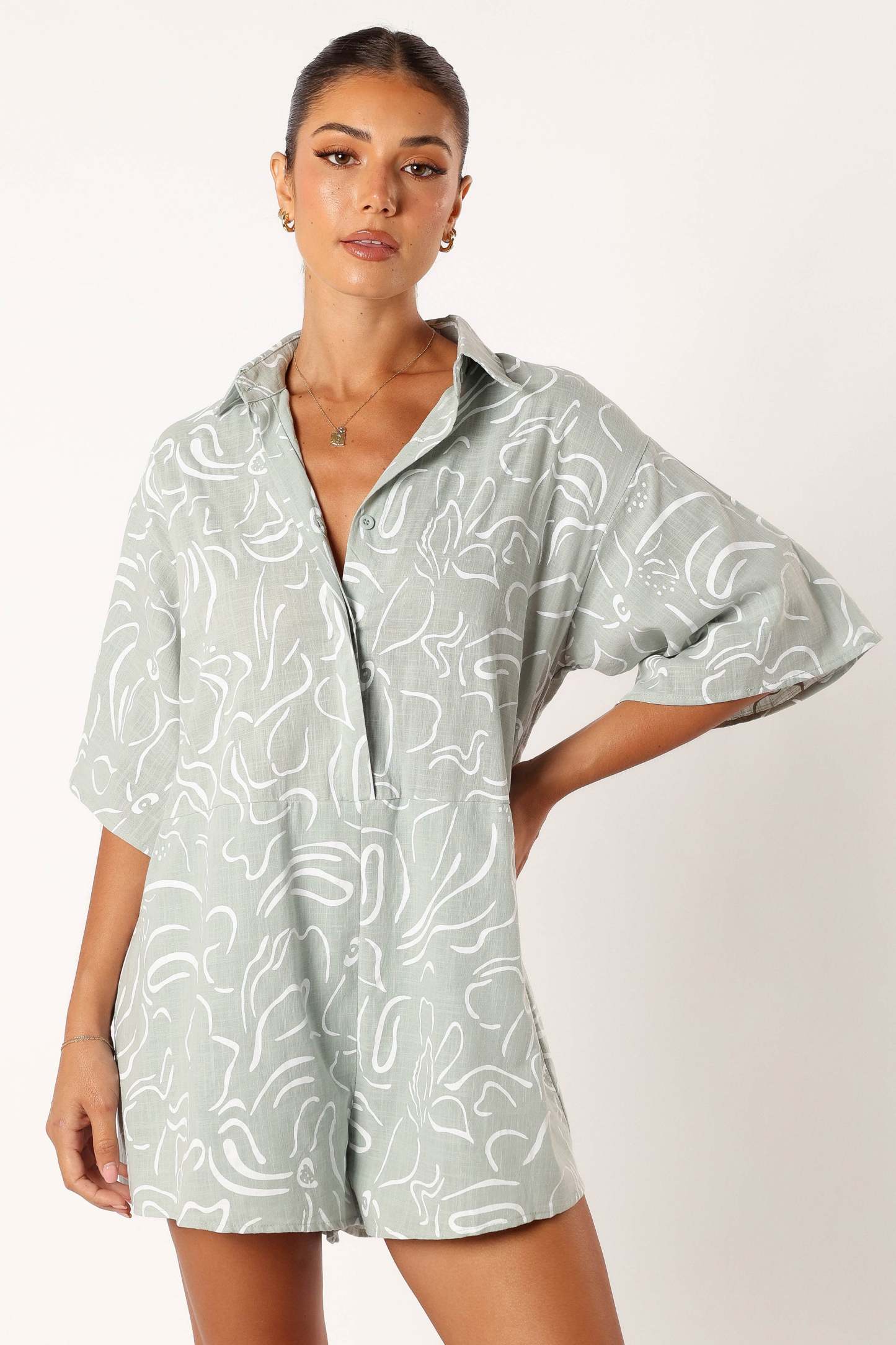 Kellie Romper - Sage-Sunny Prom