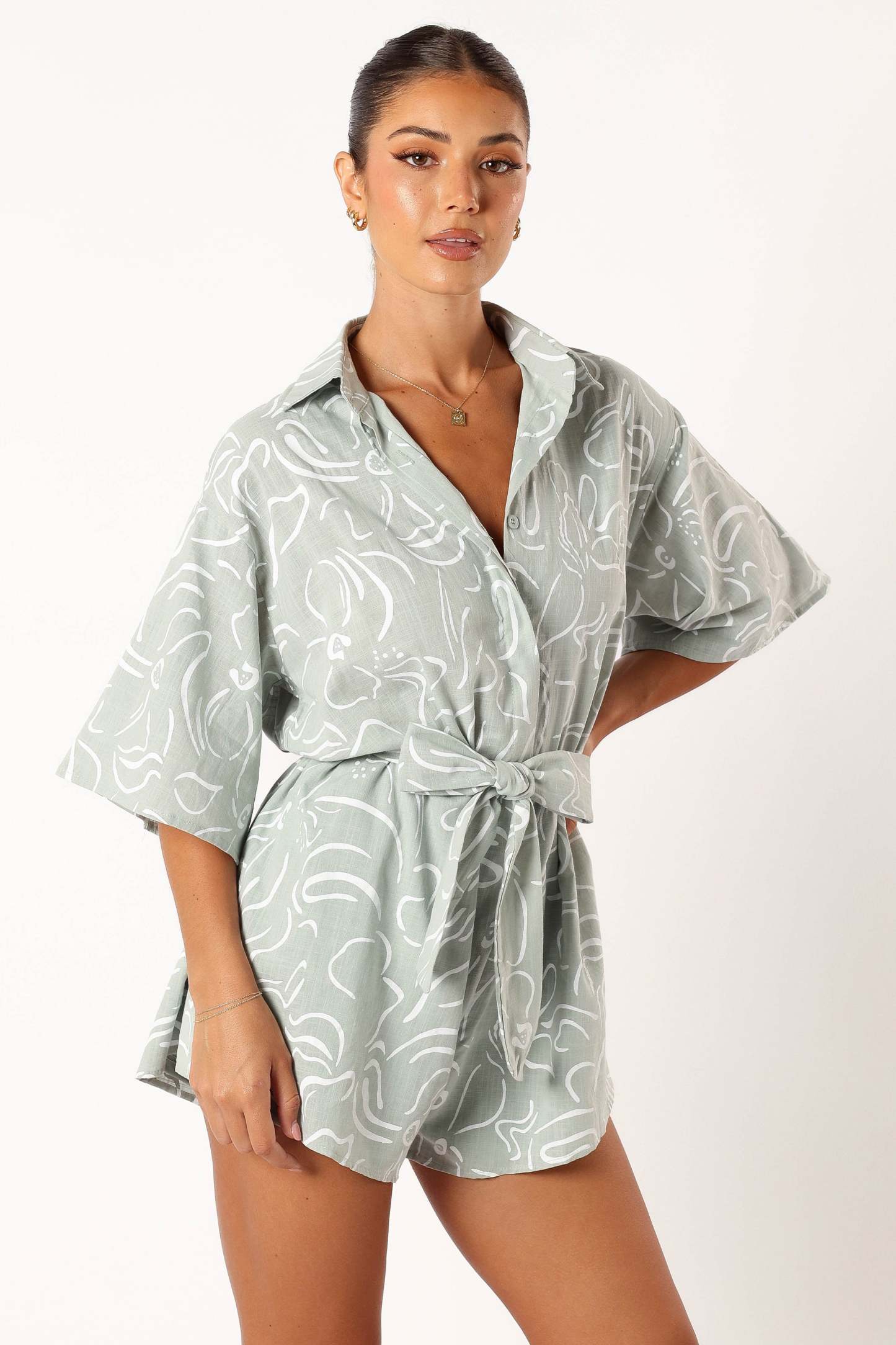 Kellie Romper - Sage-Sunny Prom