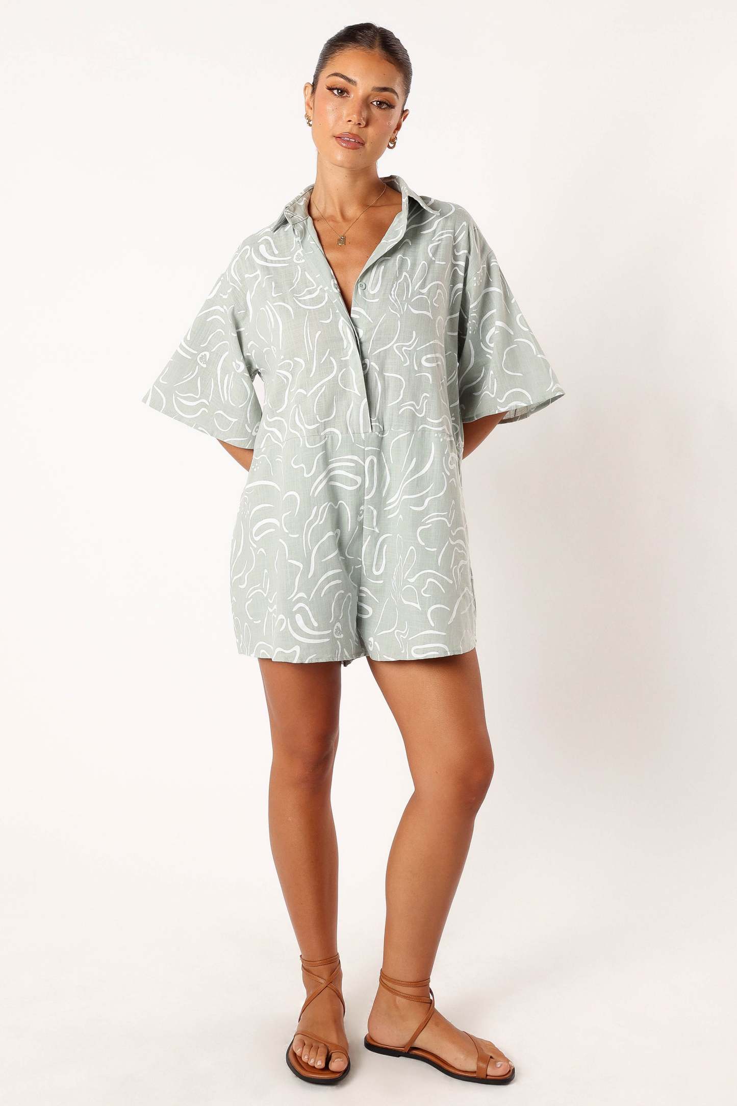Kellie Romper - Sage-Sunny Prom