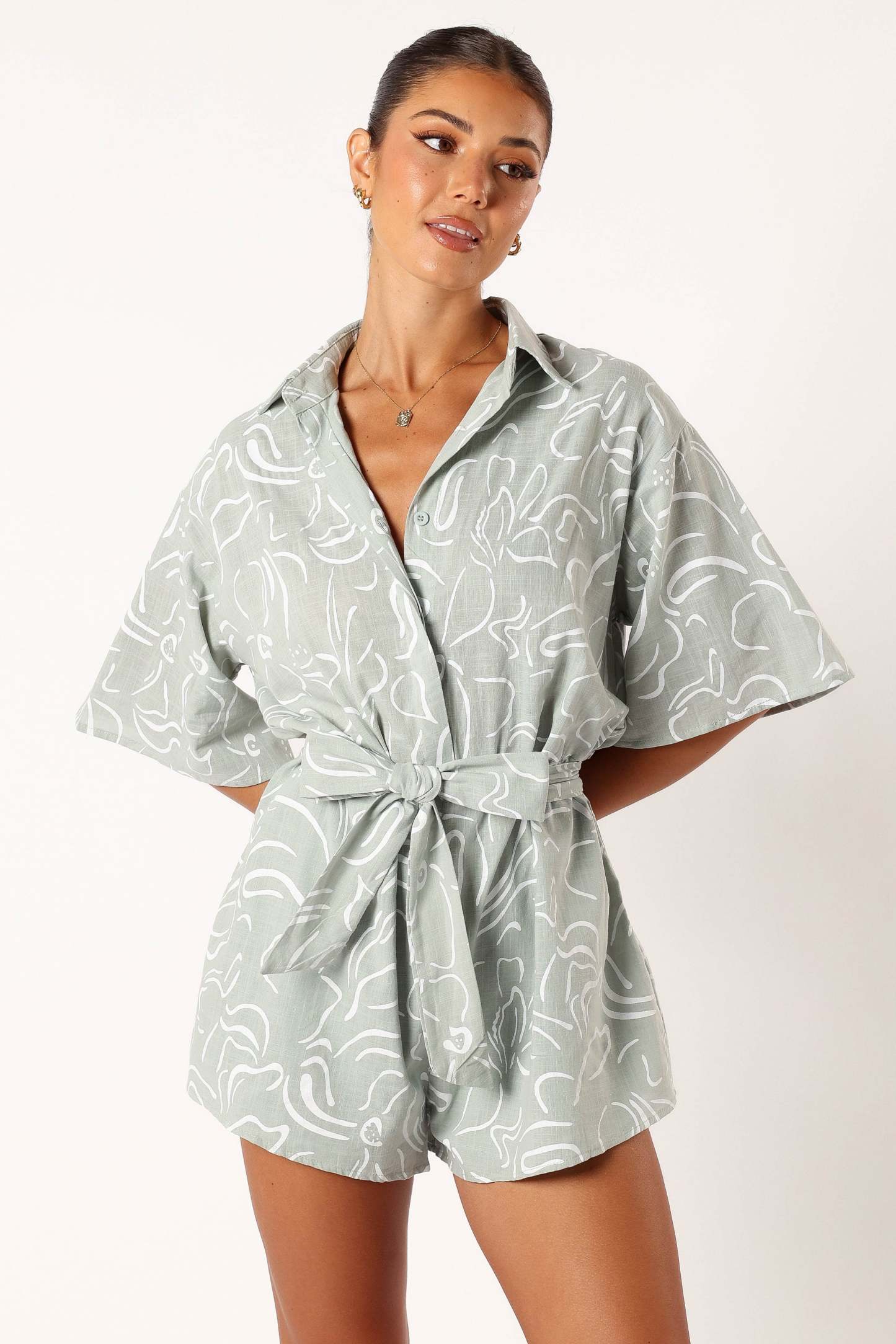 Kellie Romper - Sage-Sunny Prom