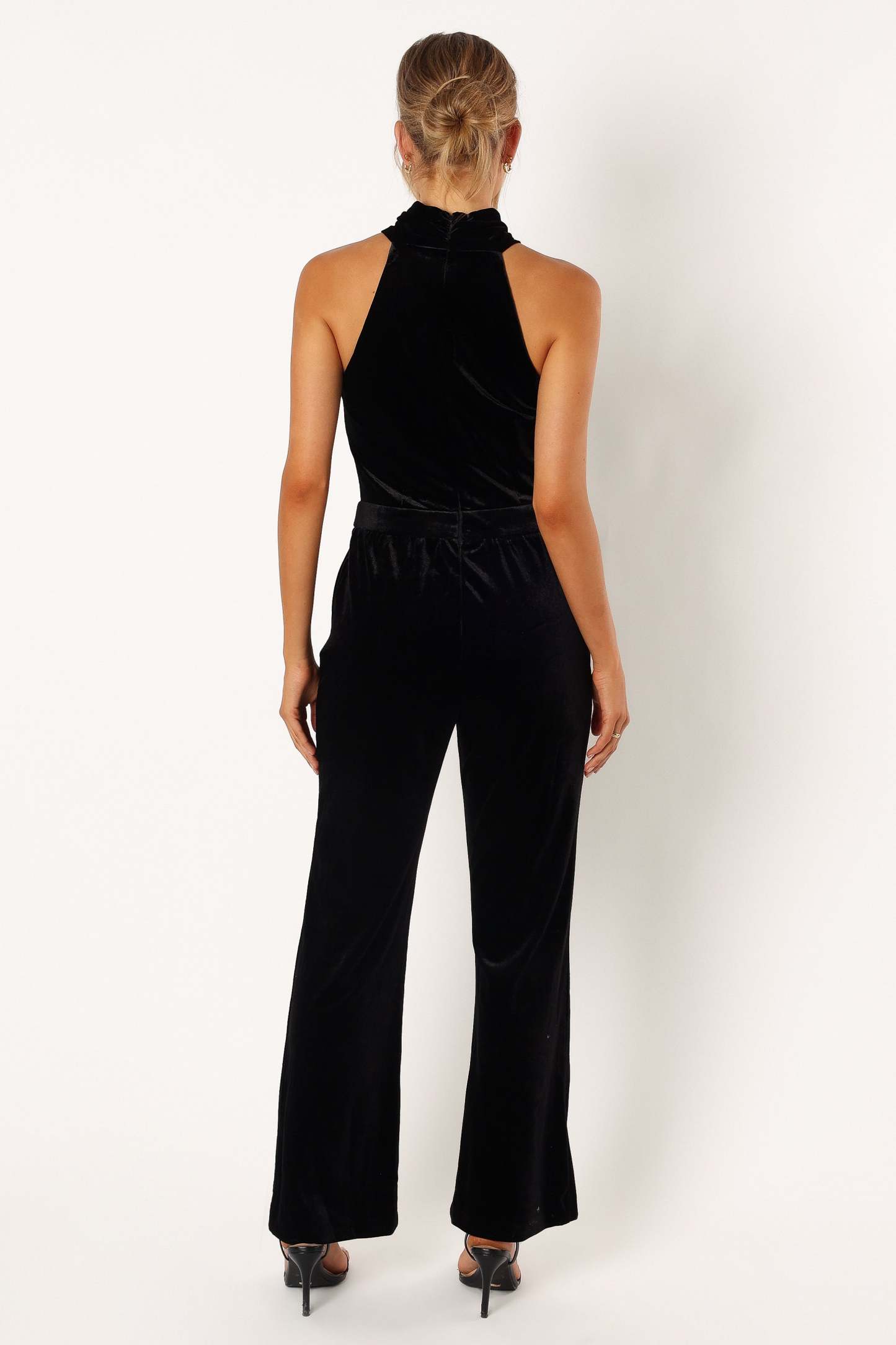 Liberty Velvet Jumpsuit - Black-Sunny Prom
