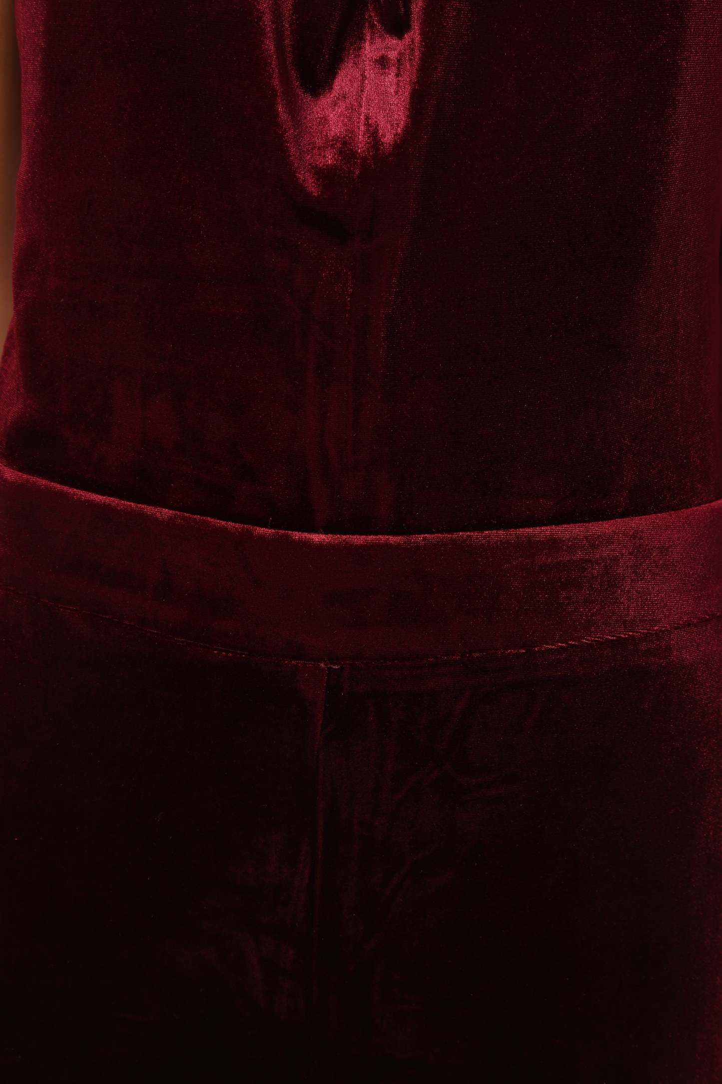 Liberty Velvet Jumpsuit - Burgundy-Sunny Prom