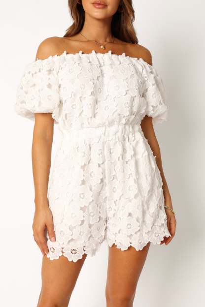 Lilly Romper - White-Sunny Prom