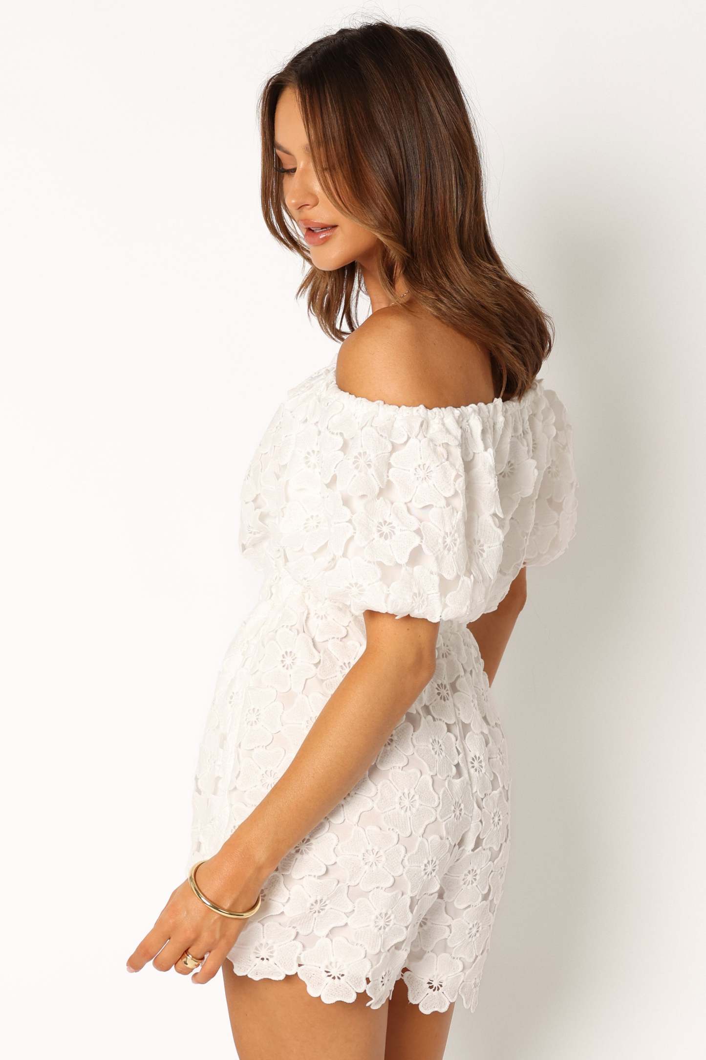 Lilly Romper - White-Sunny Prom