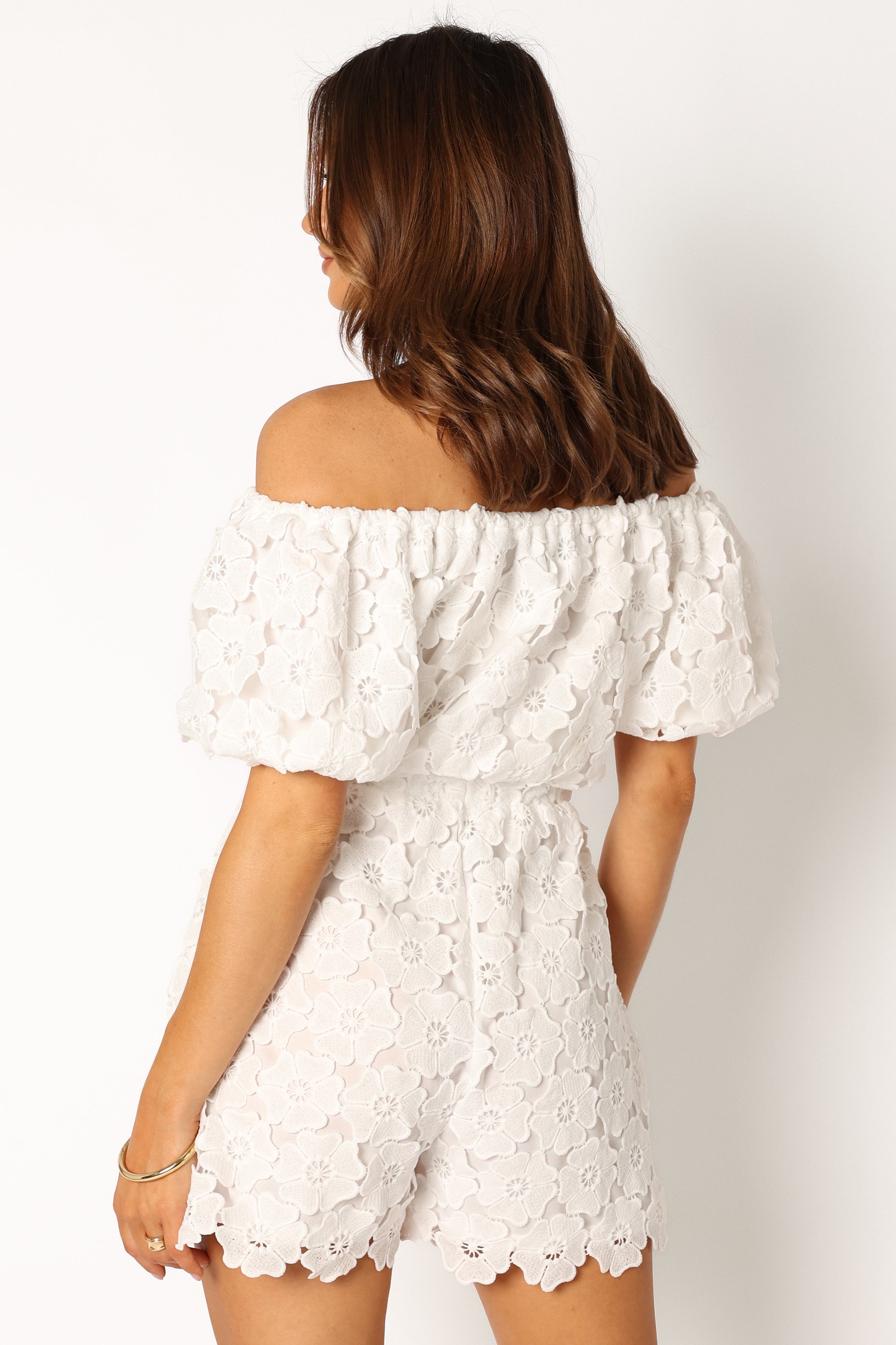 Lilly Romper - White-Sunny Prom