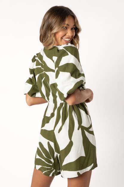 Matilda Romper - Olive Palm-Sunny Prom
