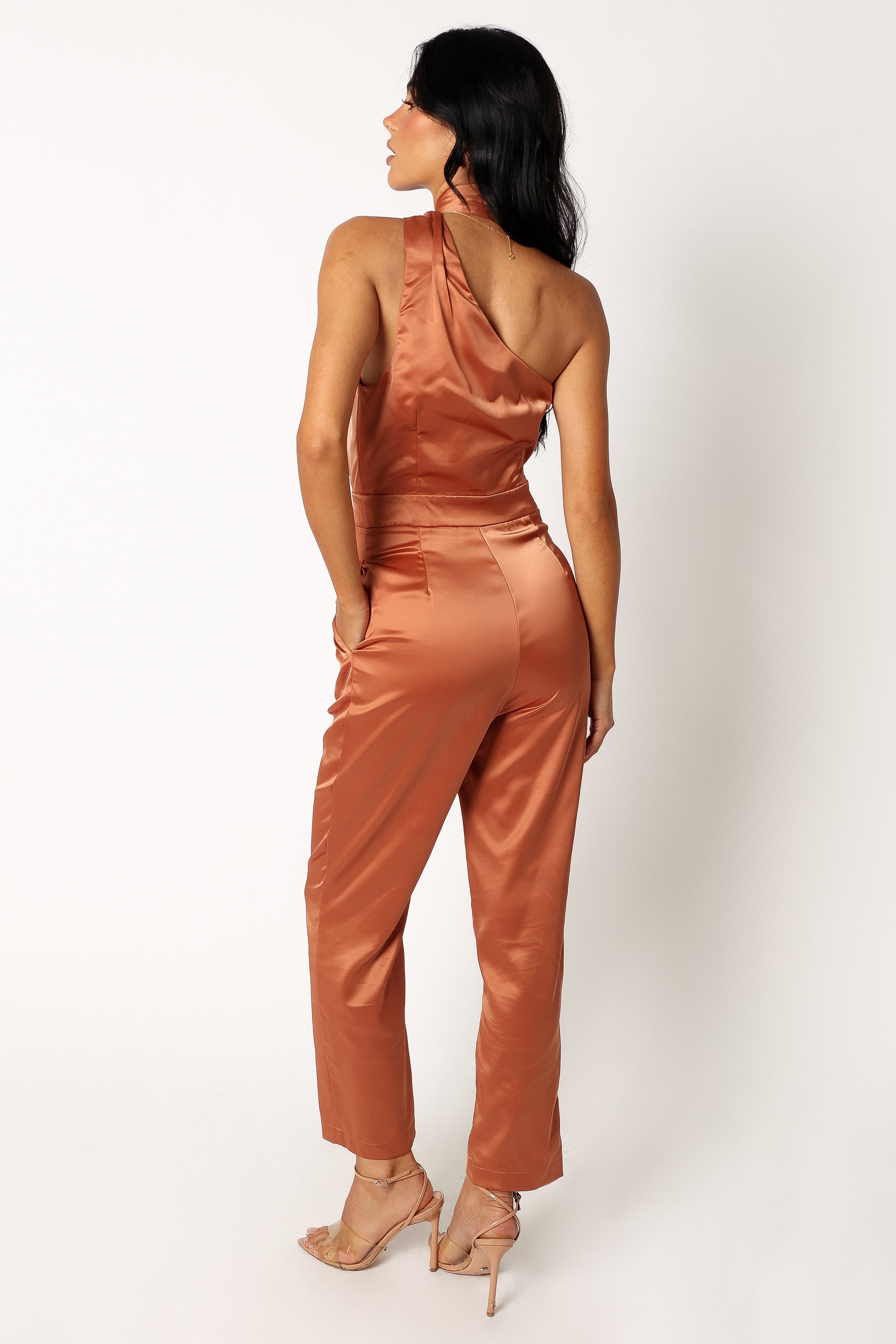 Maya Halter Jumpsuit - Brown-Sunny Prom