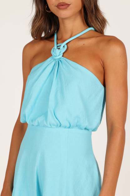 Nadine Halter Romper - Aqua-Sunny Prom