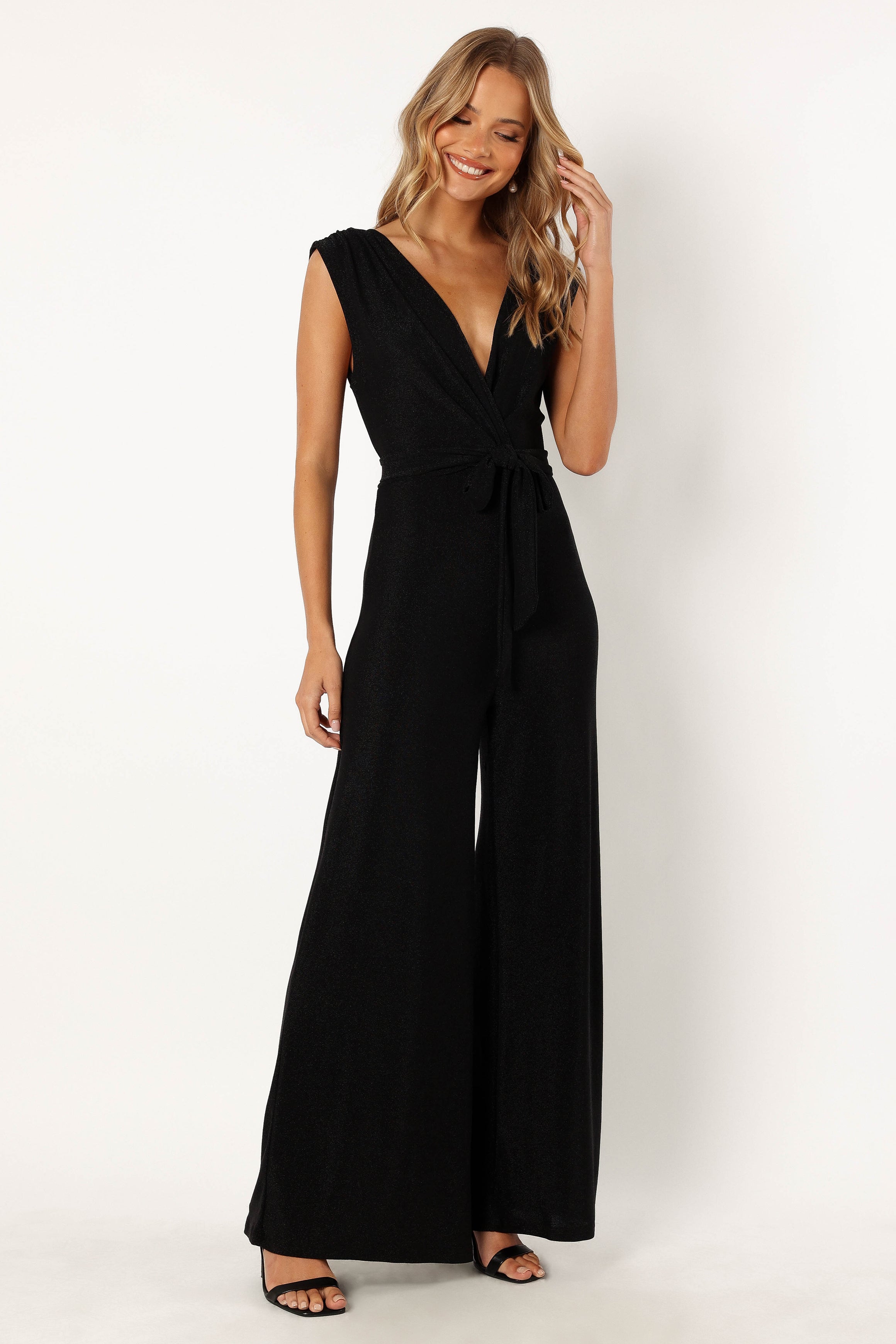 Nora Wide Leg Jumpsuit - Black-Sunny Prom