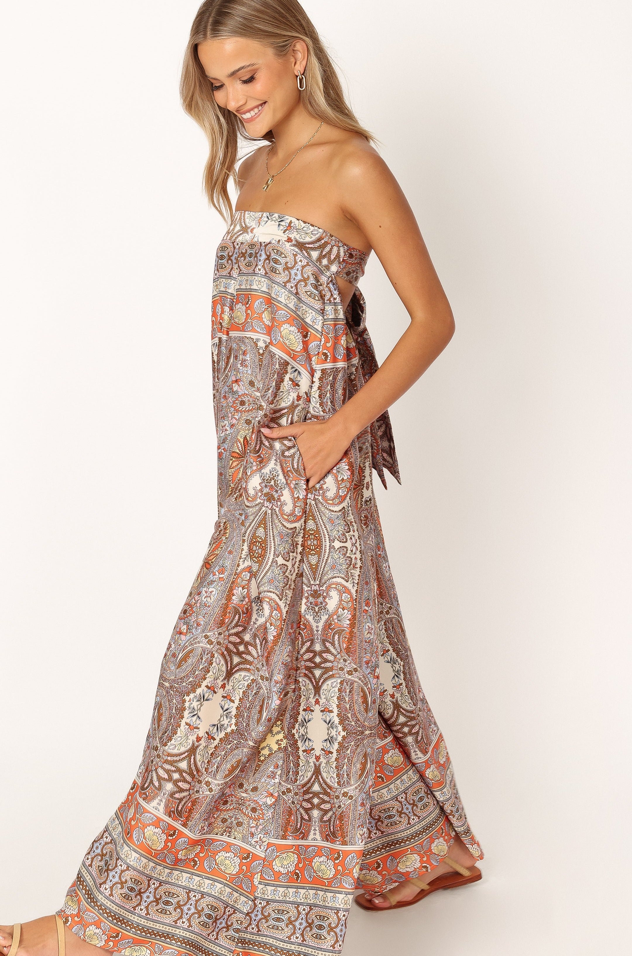 Sarah Strapless Jumpsuit - Multi-Sunny Prom