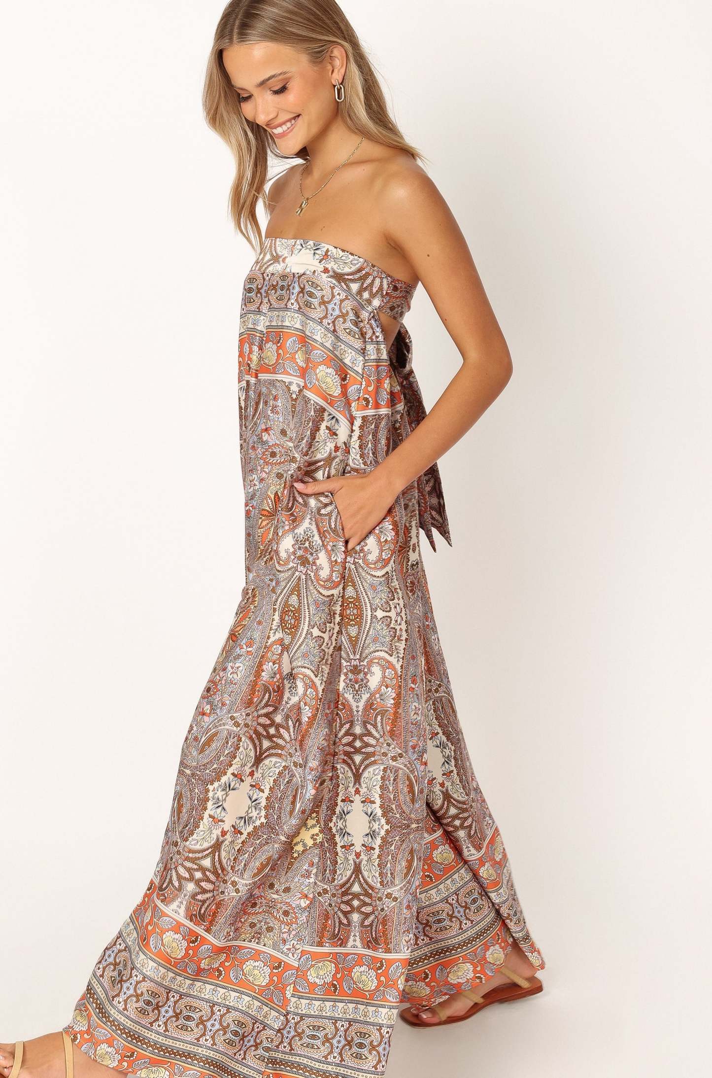 Sarah Strapless Jumpsuit - Multi-Sunny Prom
