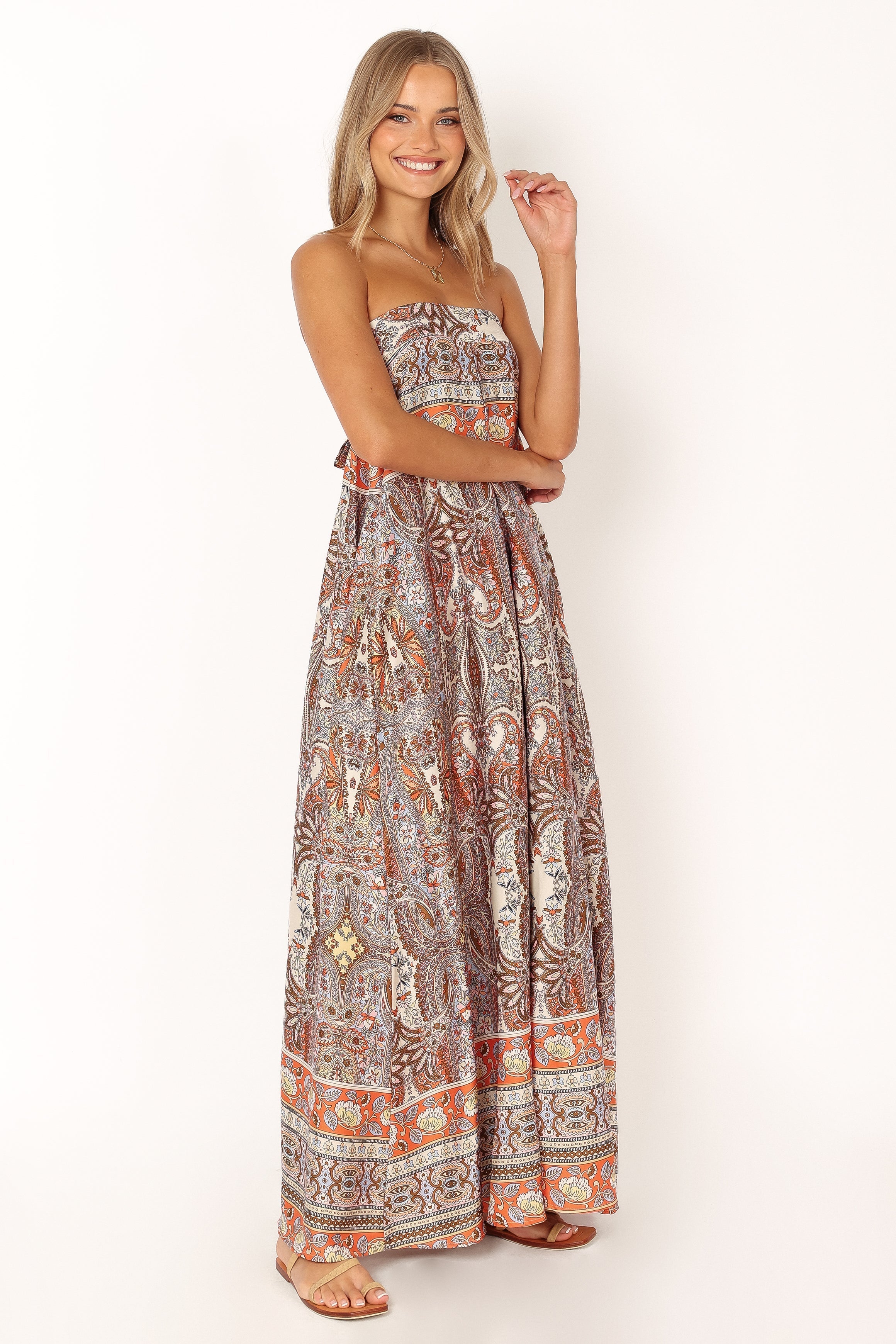Sarah Strapless Jumpsuit - Multi-Sunny Prom