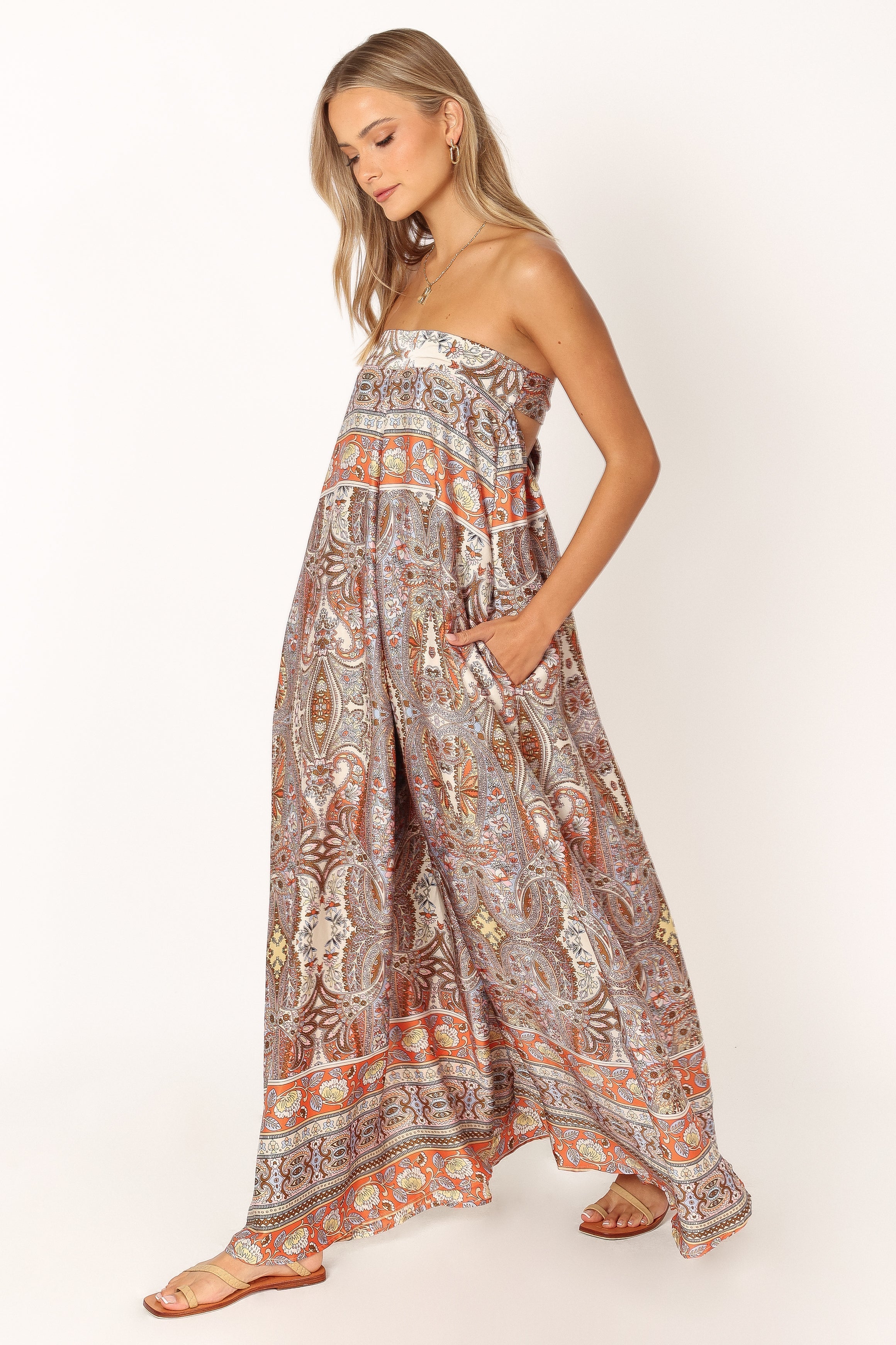 Sarah Strapless Jumpsuit - Multi-Sunny Prom
