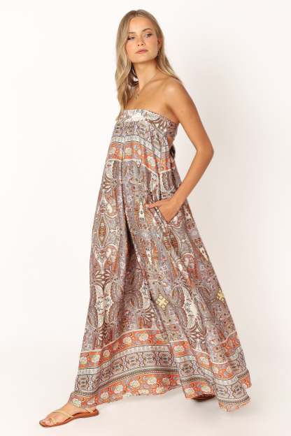 Sarah Strapless Jumpsuit - Multi-Sunny Prom