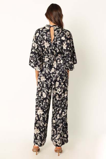 Sasha Jumpsuit - Black Floral-Sunny Prom