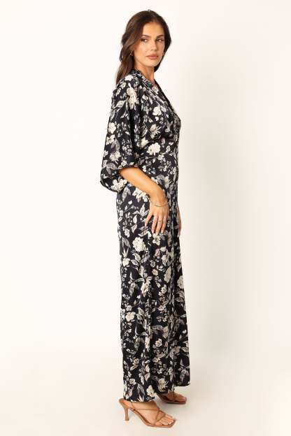 Sasha Jumpsuit - Black Floral-Sunny Prom