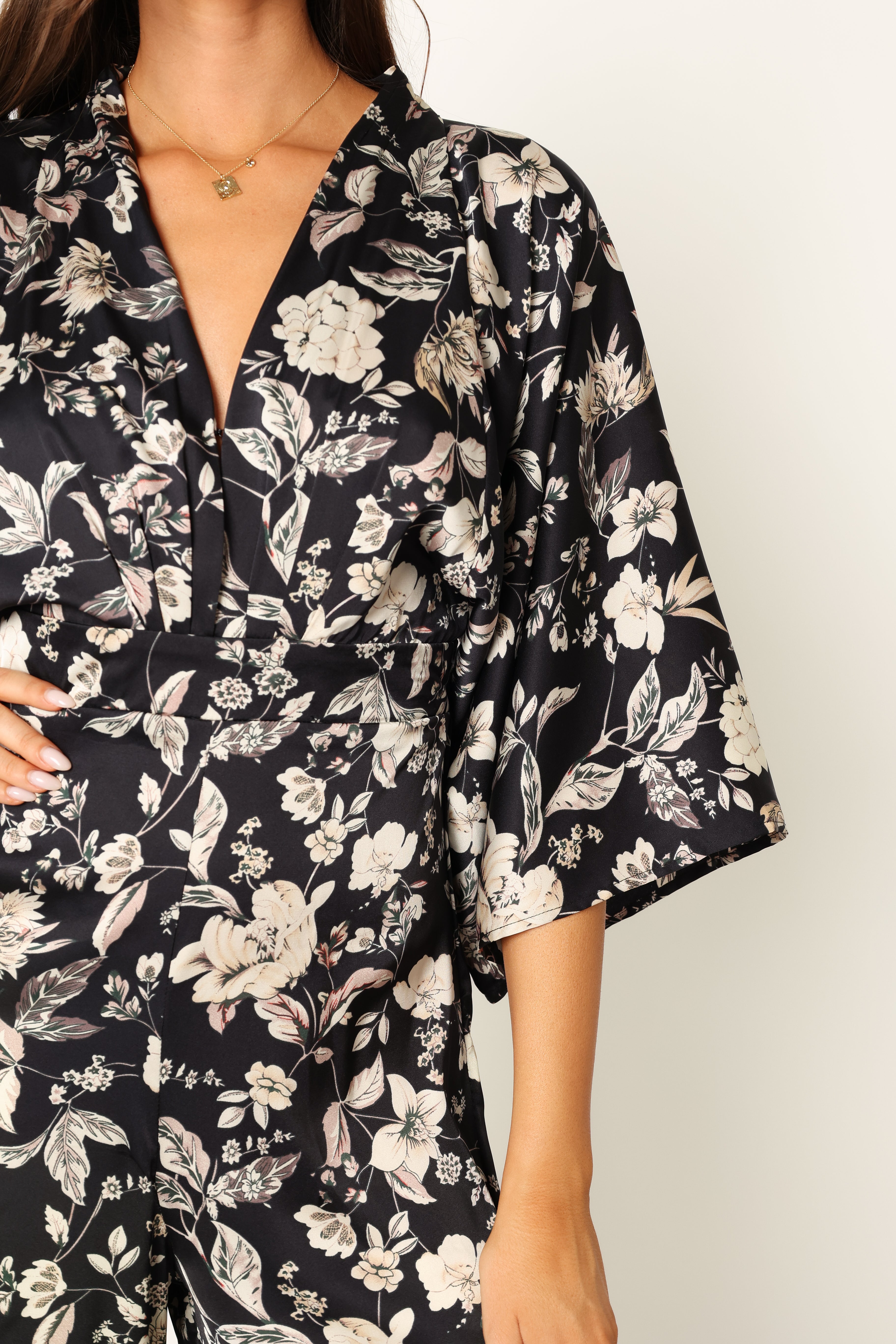 Sasha Jumpsuit - Black Floral-Sunny Prom