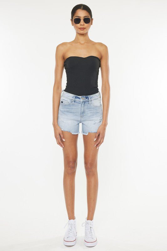 Sammie High Rise Denim Shorts - Medium-Sunny Prom