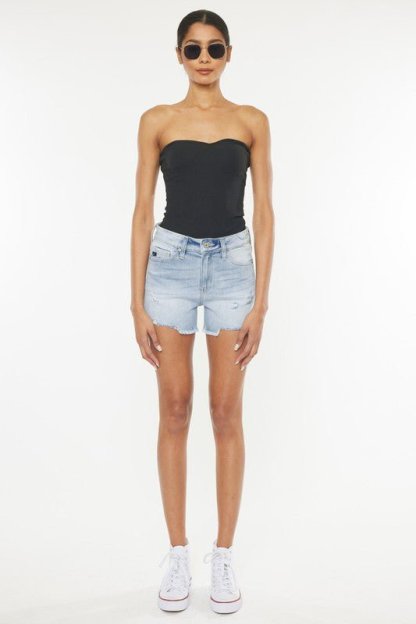 Sammie High Rise Denim Shorts - Medium-Sunny Prom