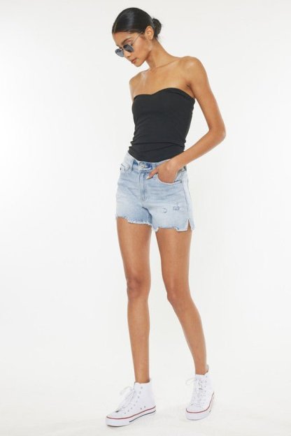 Sammie High Rise Denim Shorts - Medium-Sunny Prom