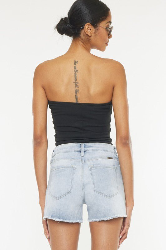 Sammie High Rise Denim Shorts - Medium-Sunny Prom
