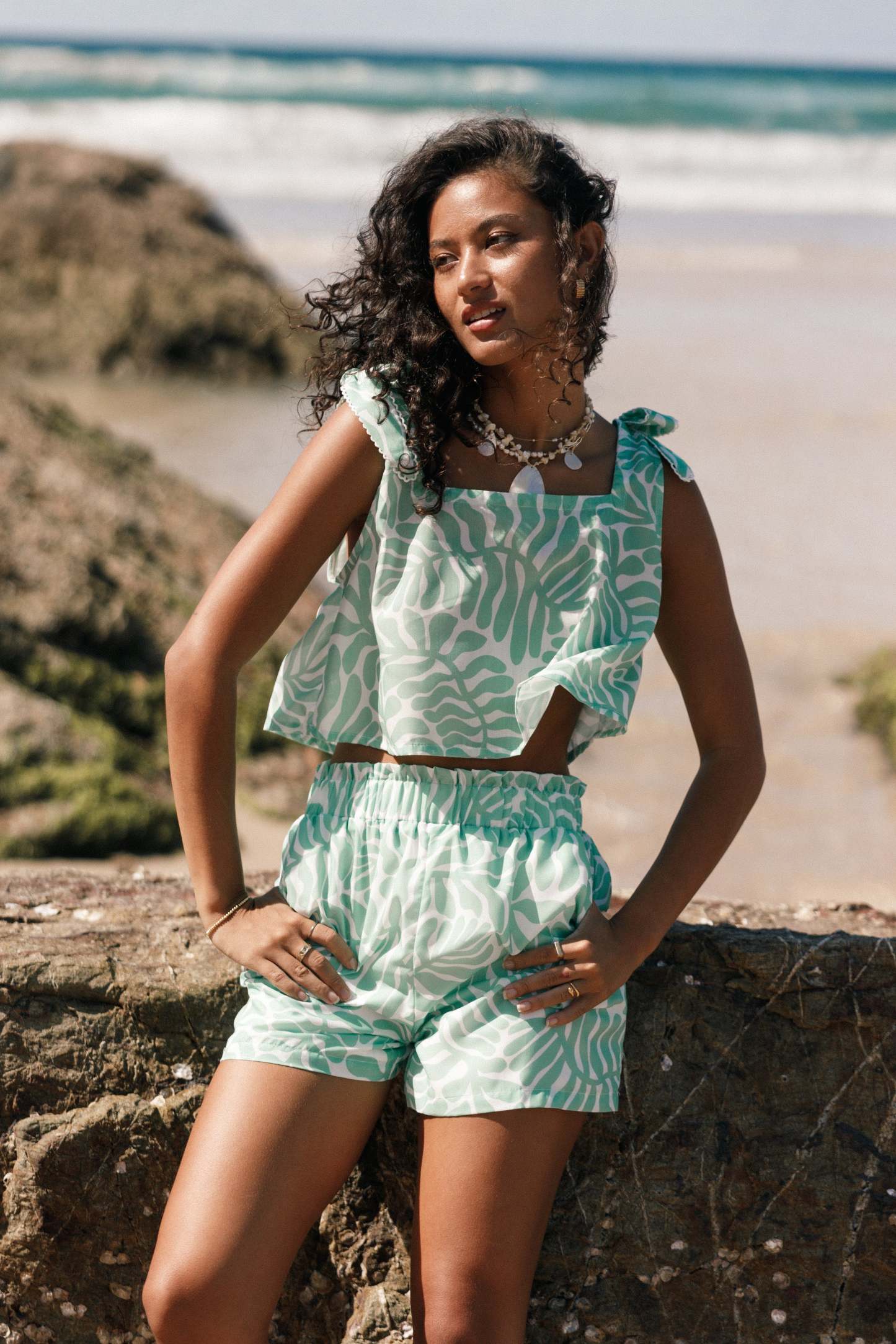 Dayla Short Set - Green-Sunny Prom