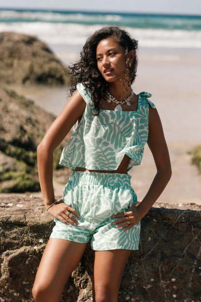 Dayla Short Set - Green-Sunny Prom