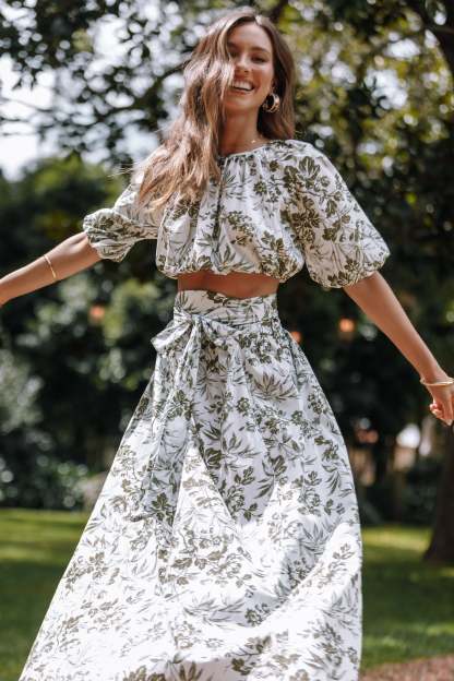 Delilah Set - Green Floral-Sunny Prom