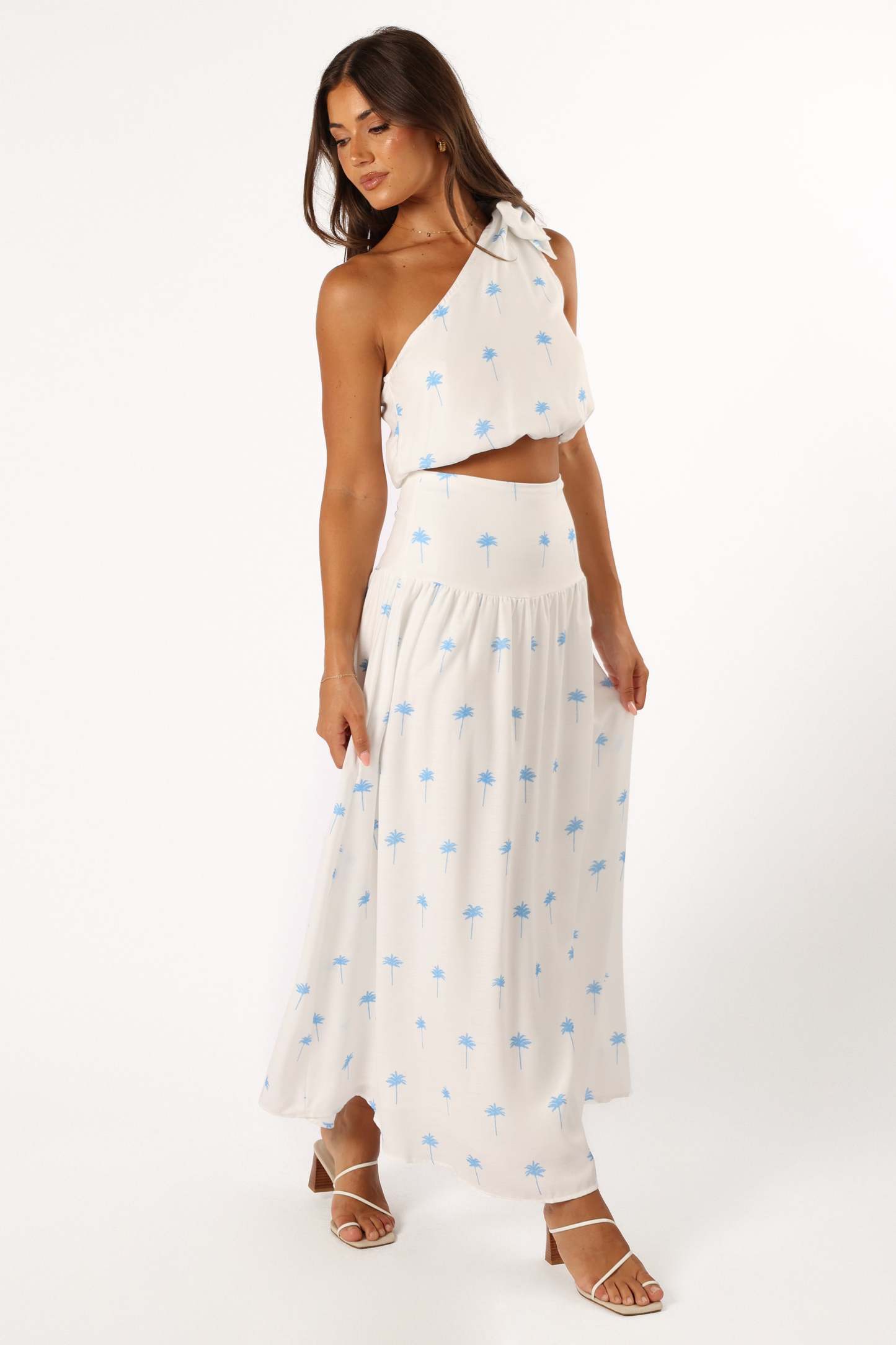Greer Two Piece Set - White Blue-Sunny Prom