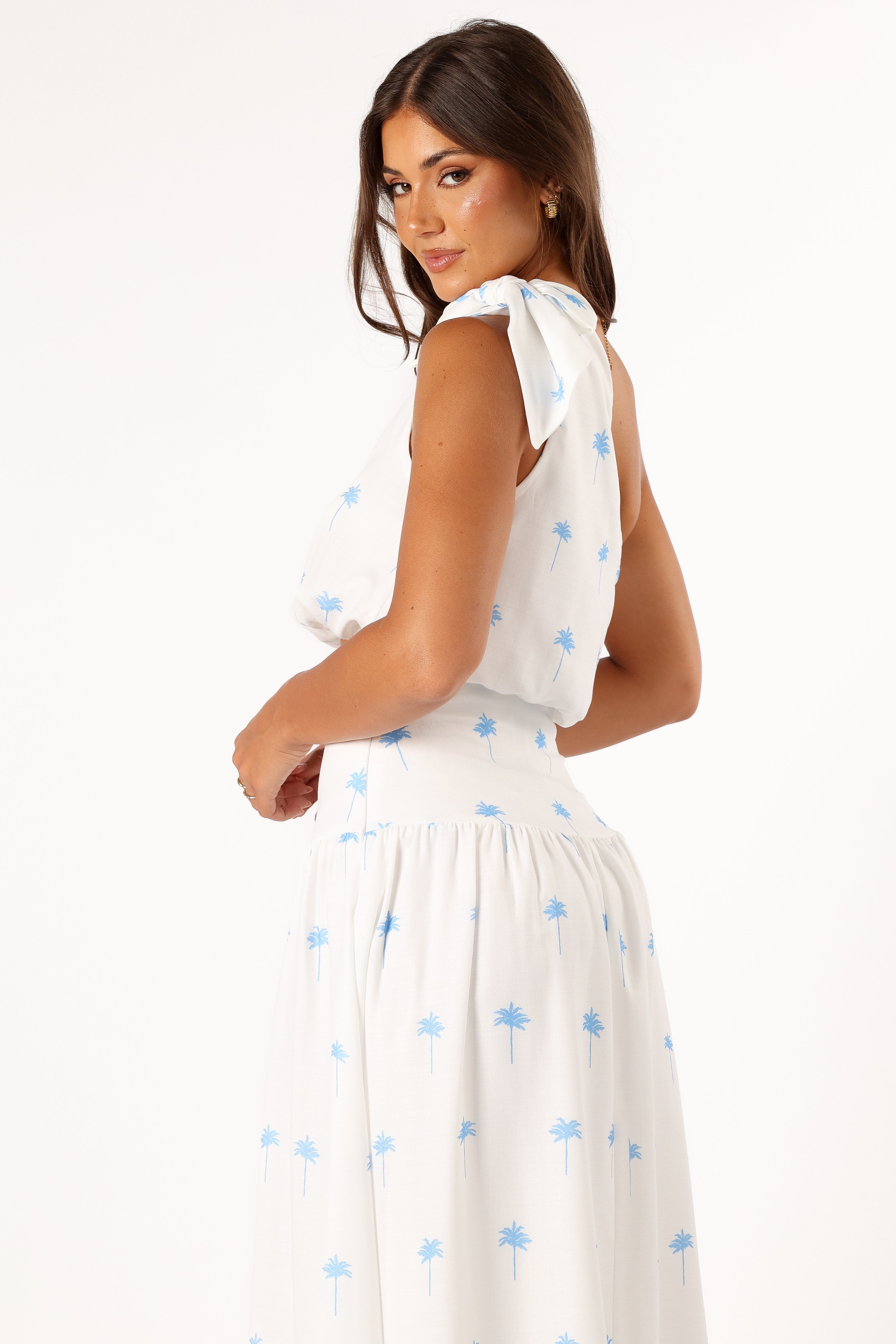 Greer Two Piece Set - White Blue-Sunny Prom