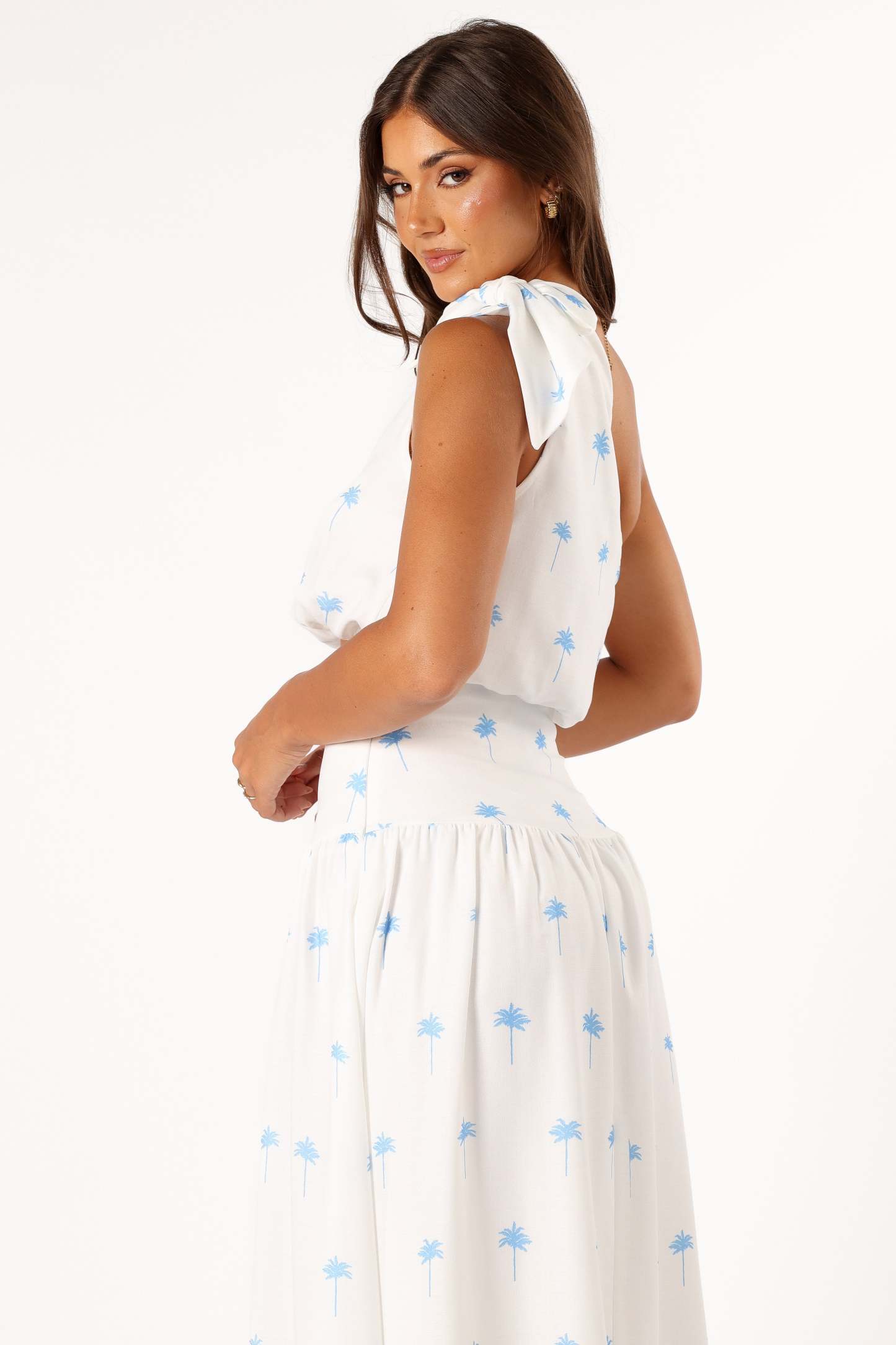 Greer Two Piece Set - White Blue-Sunny Prom