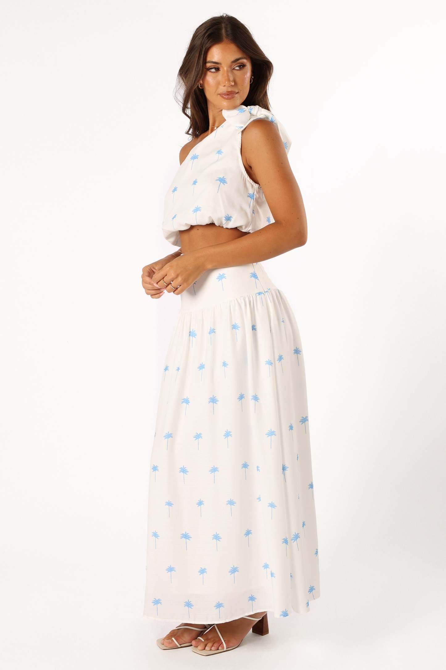 Greer Two Piece Set - White Blue-Sunny Prom