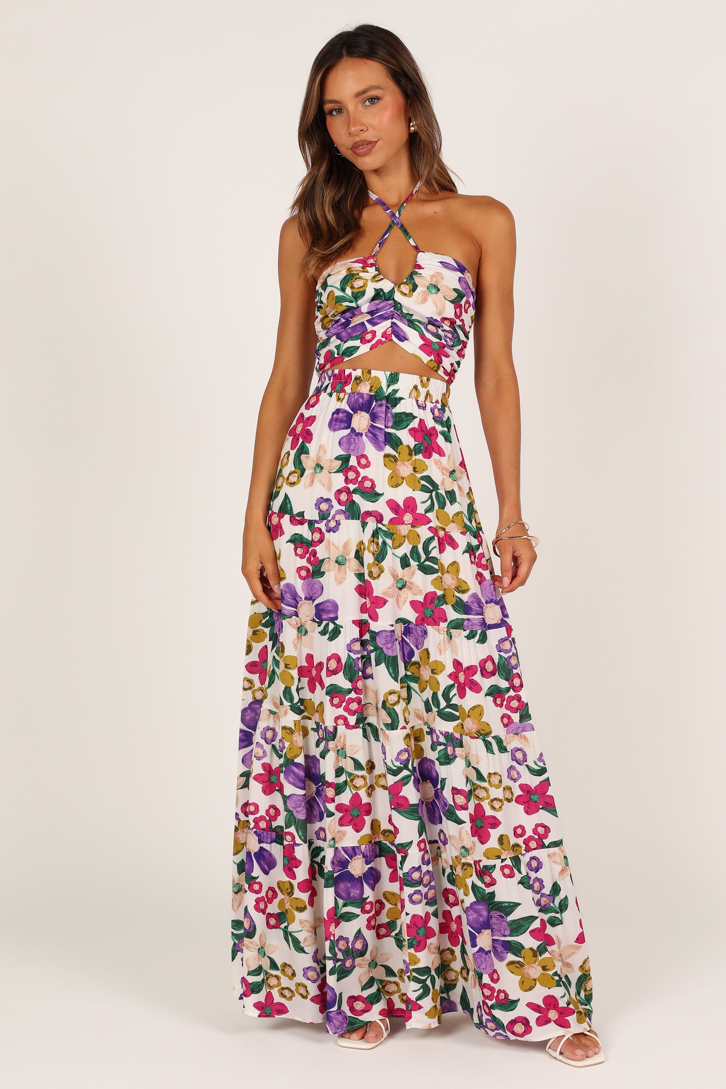 Kari Halter Top Set - Floral-Sunny Prom