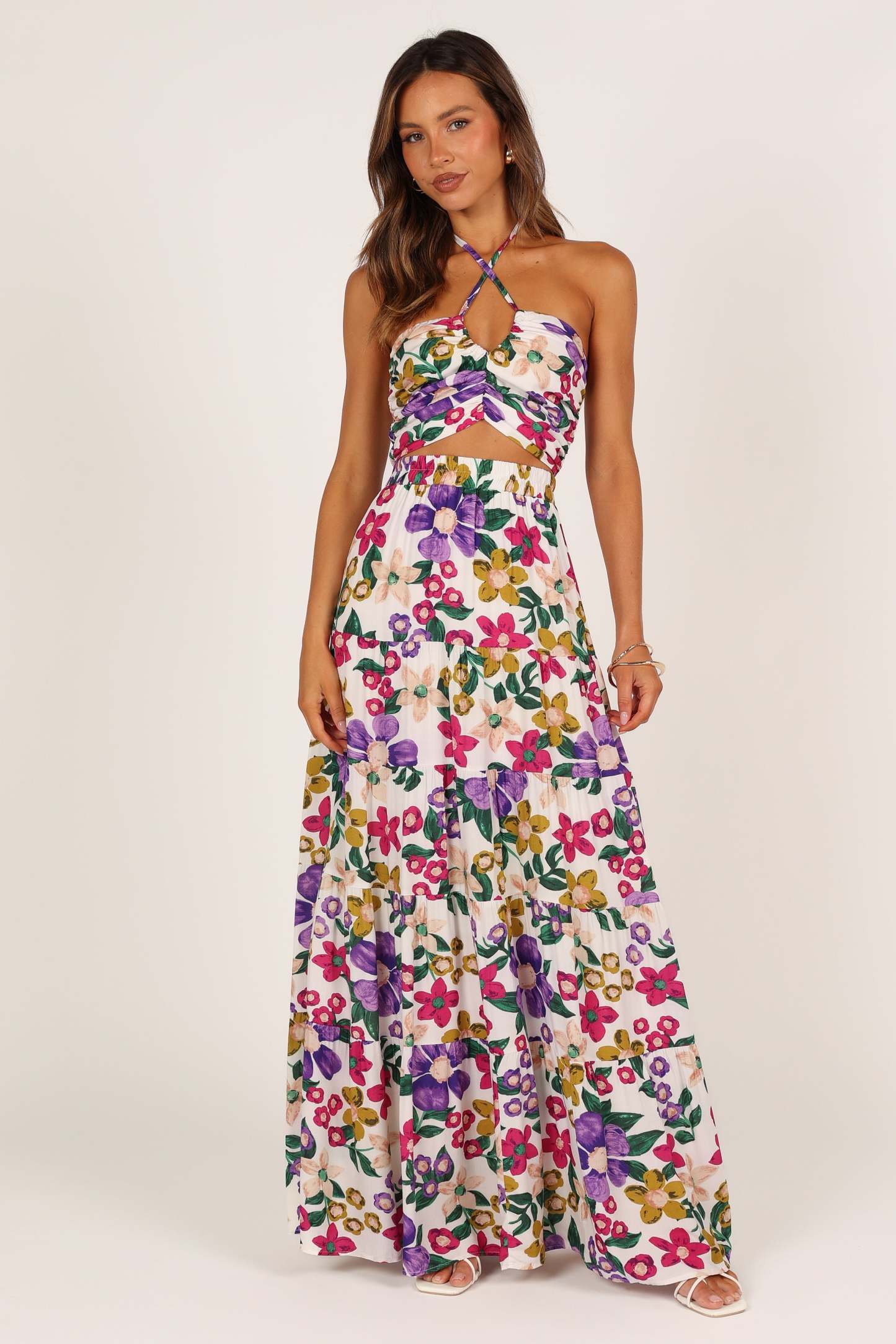 Kari Halter Top Set - Floral-Sunny Prom