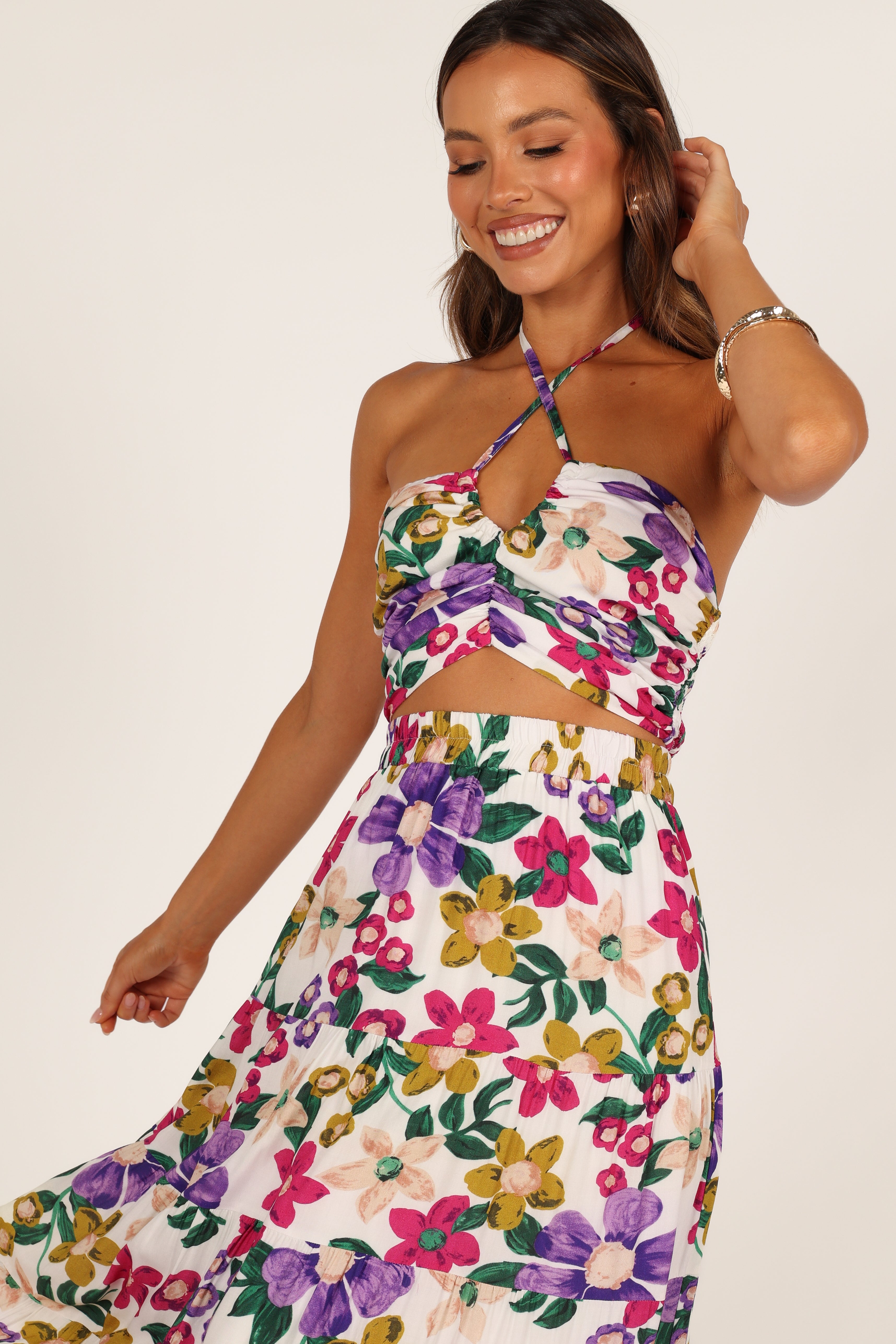 Kari Halter Top Set - Floral-Sunny Prom